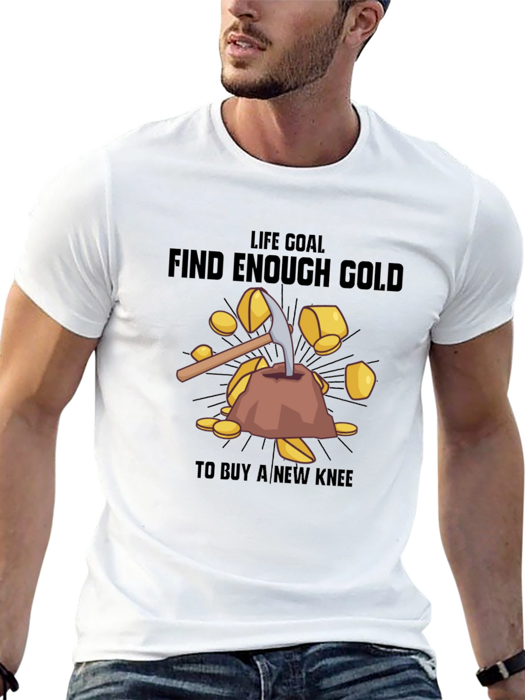 Find Enough Gold Black T-Shirt