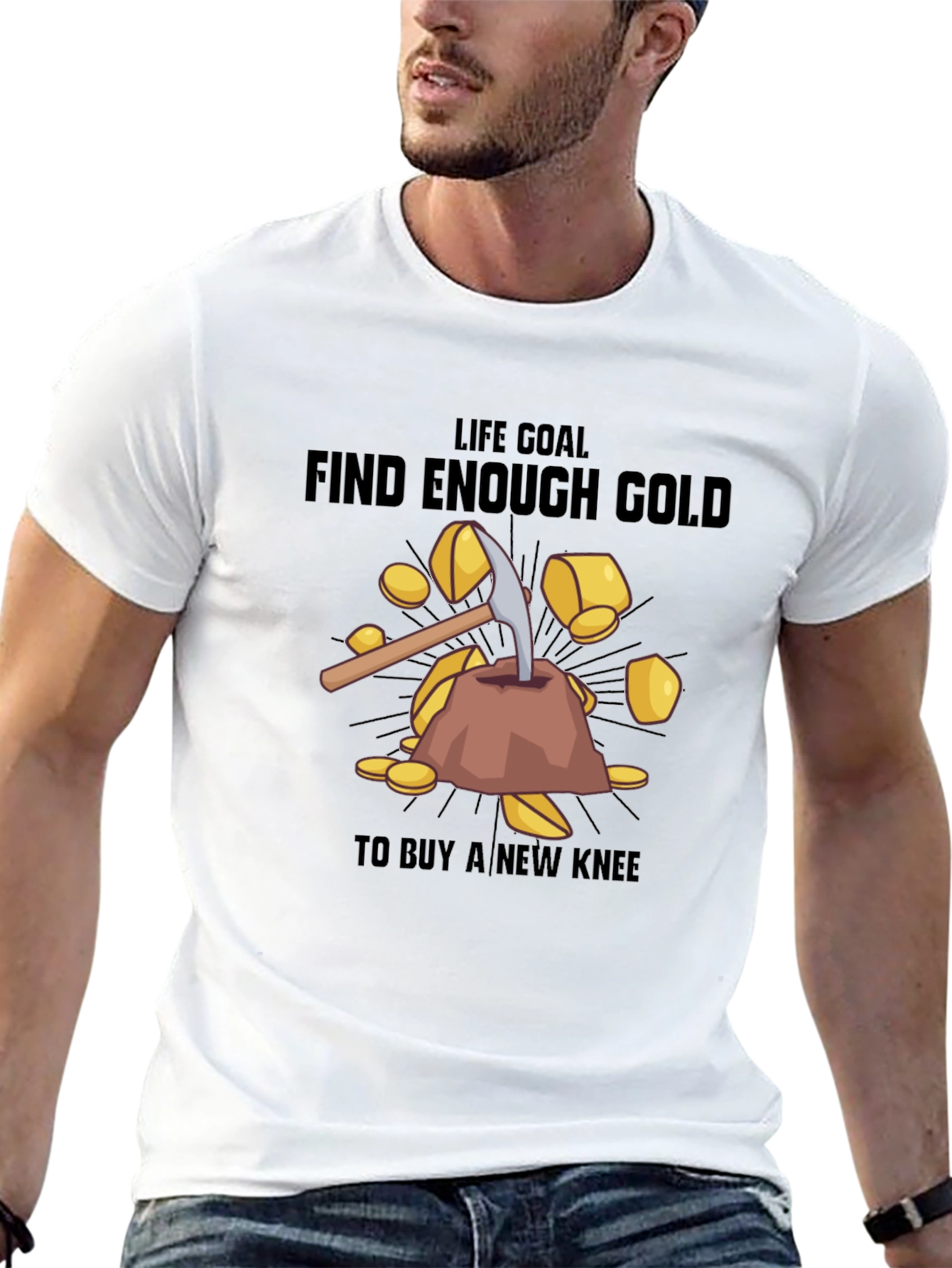 Find Enough Gold Black T-Shirt