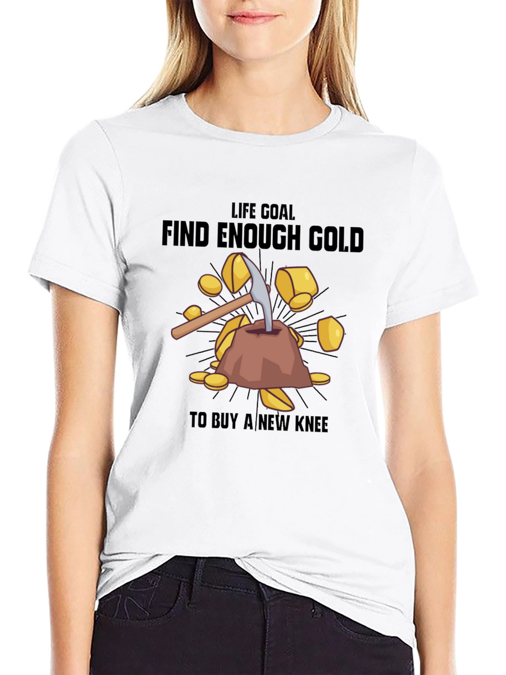 Find Enough Gold Black T-Shirt