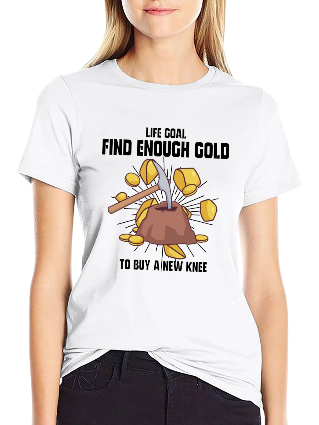 Find Enough Gold Black T-Shirt