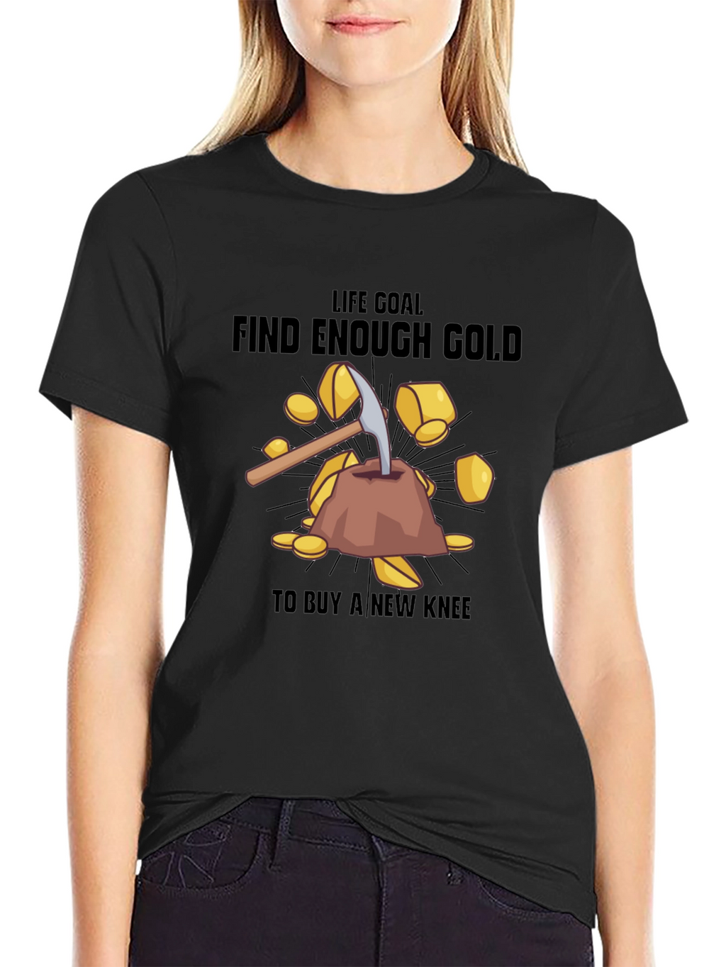 Find Enough Gold Black T-Shirt