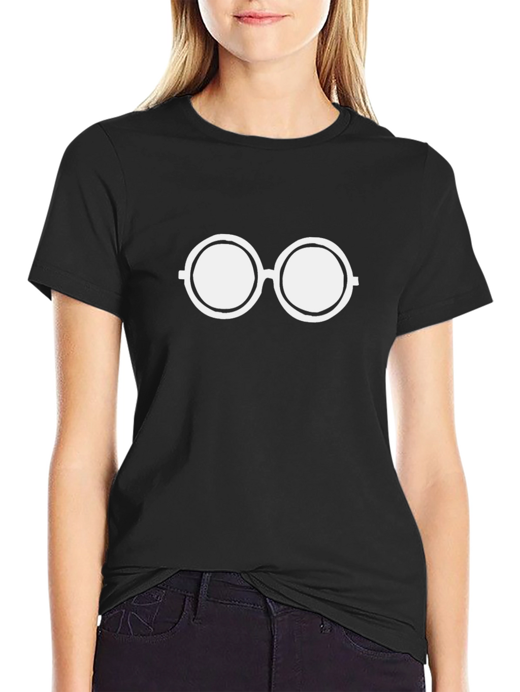Retro Round Glasses Graphic Tee - Classic Cool!