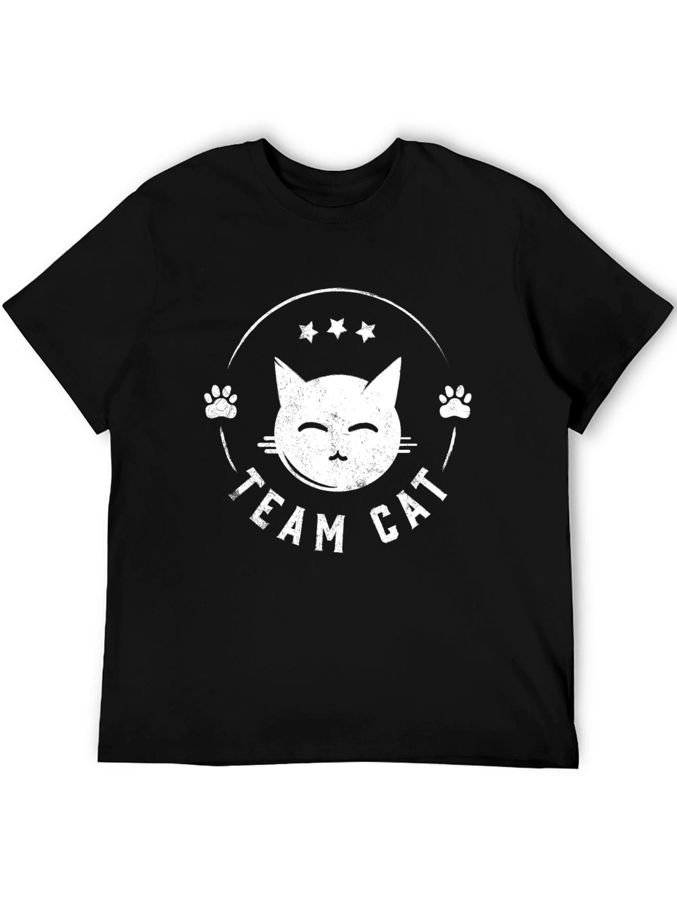 Team Cat Black T-Shirt - Cute Cat Graphic Tee