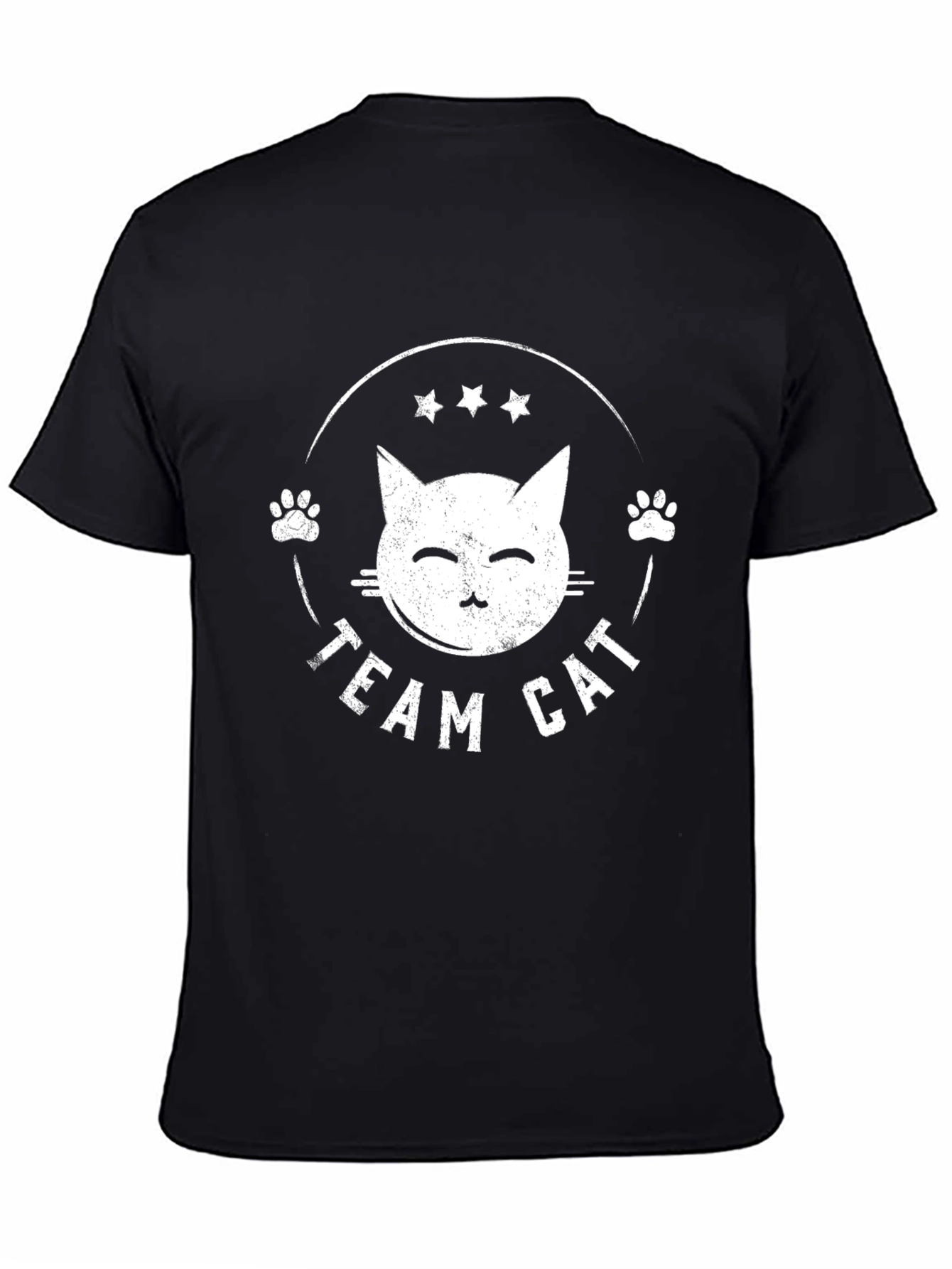Team Cat Black T-Shirt - Cute Cat Graphic Tee