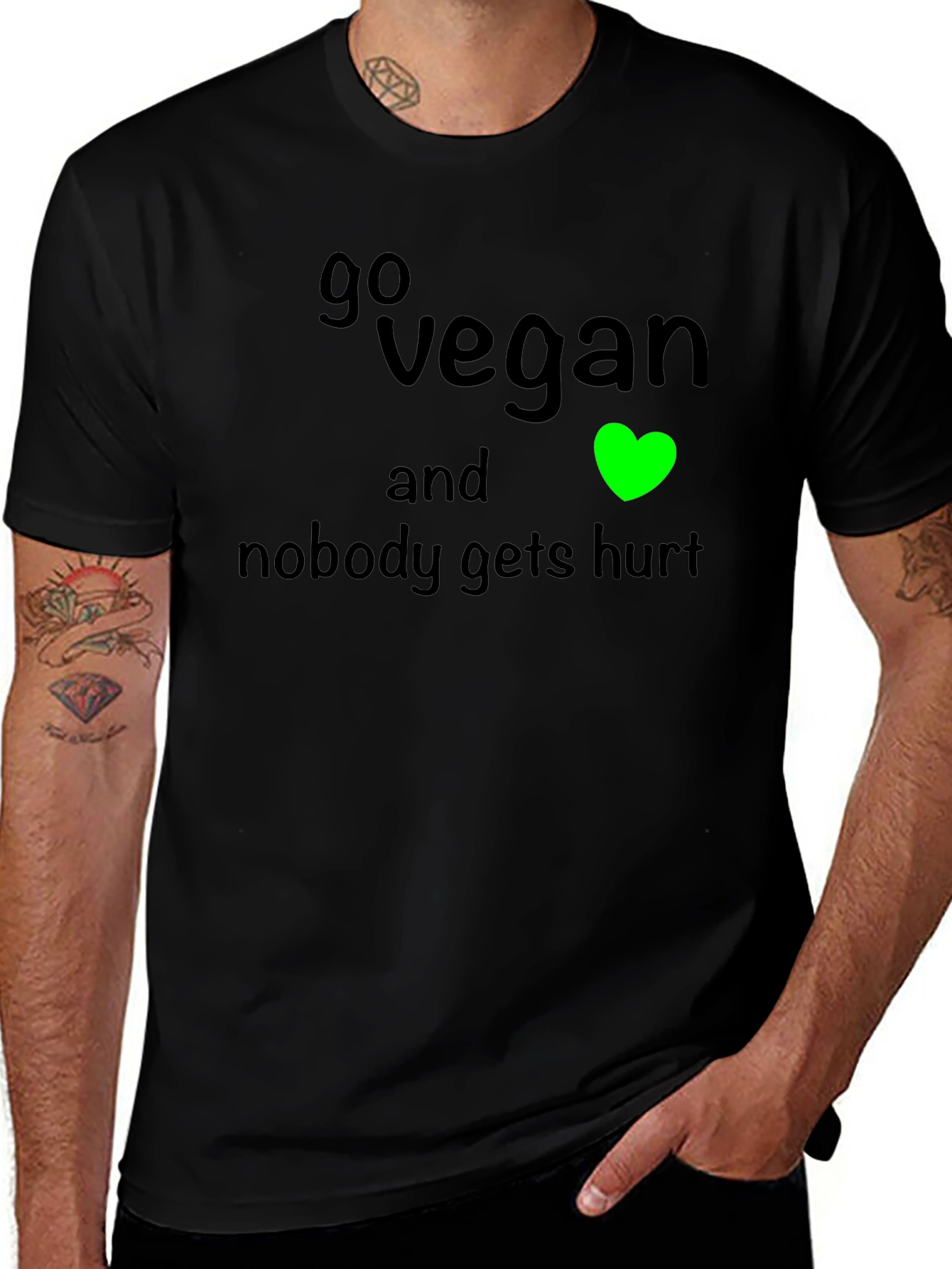 Go Vegan T-Shirt: Nobody Gets Hurt Tee