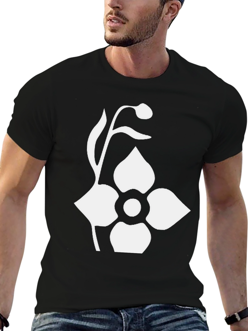 Minimalist Flower Graphic T-Shirt