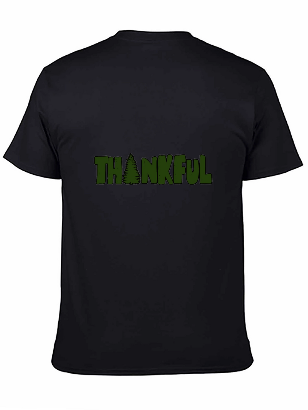 Thankful Tree Graphic Tee - Black Cotton T-Shirt
