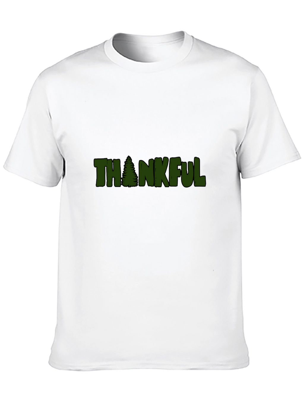 Thankful Tree Graphic Tee - Black Cotton T-Shirt