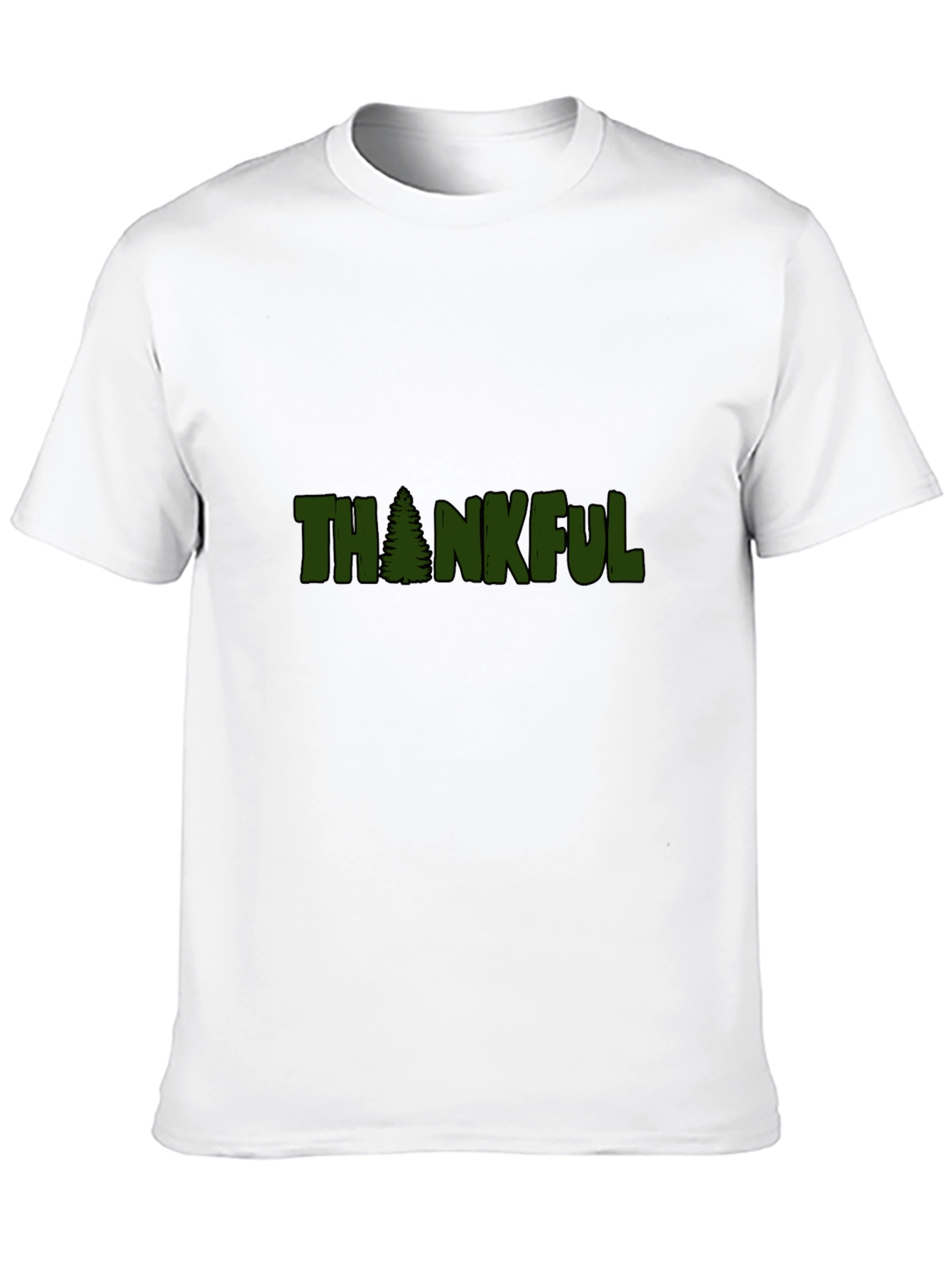 Thankful Tree Graphic Tee - Black Cotton T-Shirt