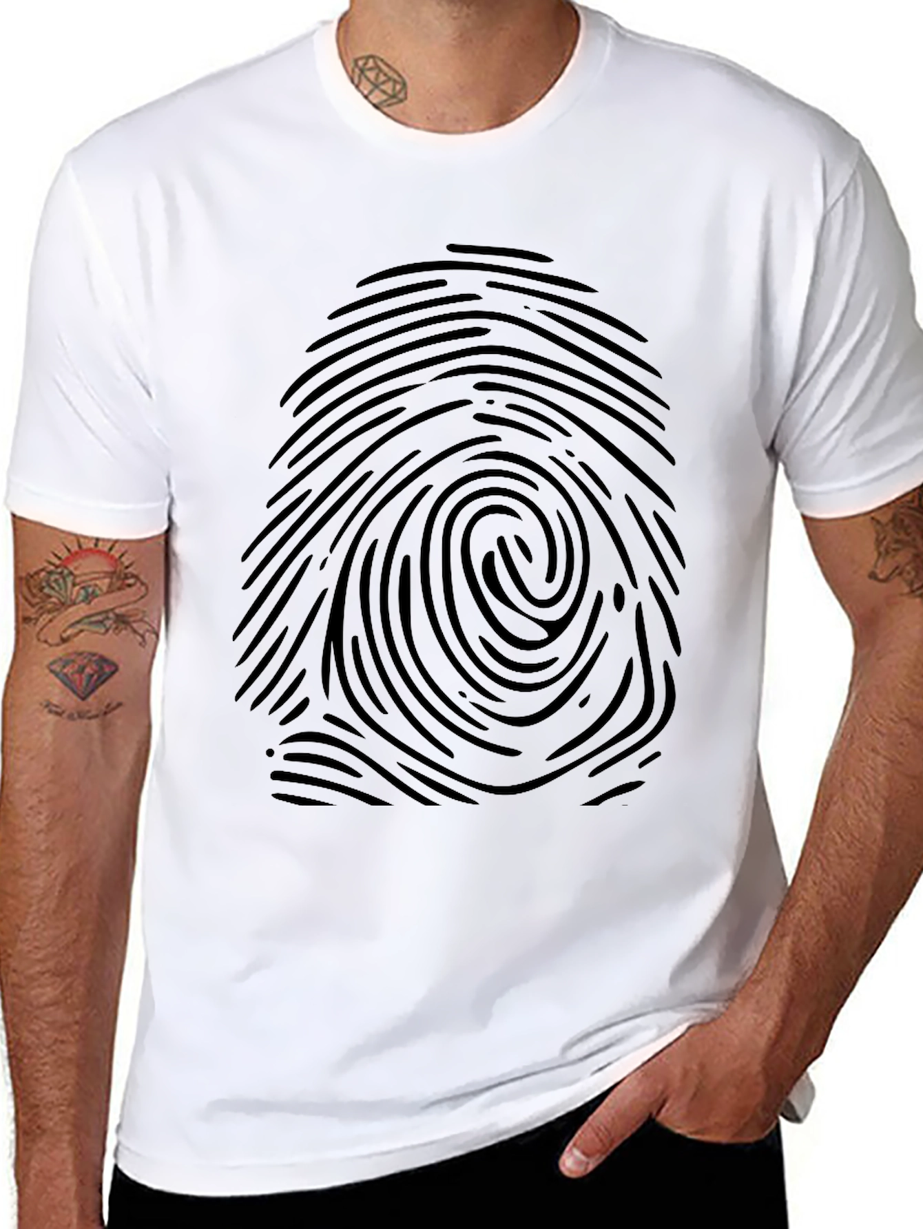 Fingerprint Graphic Tee - Modern Black T-Shirt