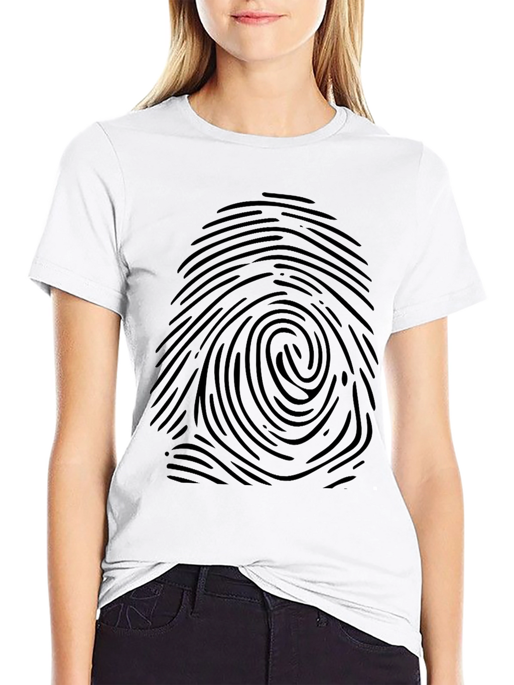 Fingerprint Graphic Tee - Modern Black T-Shirt