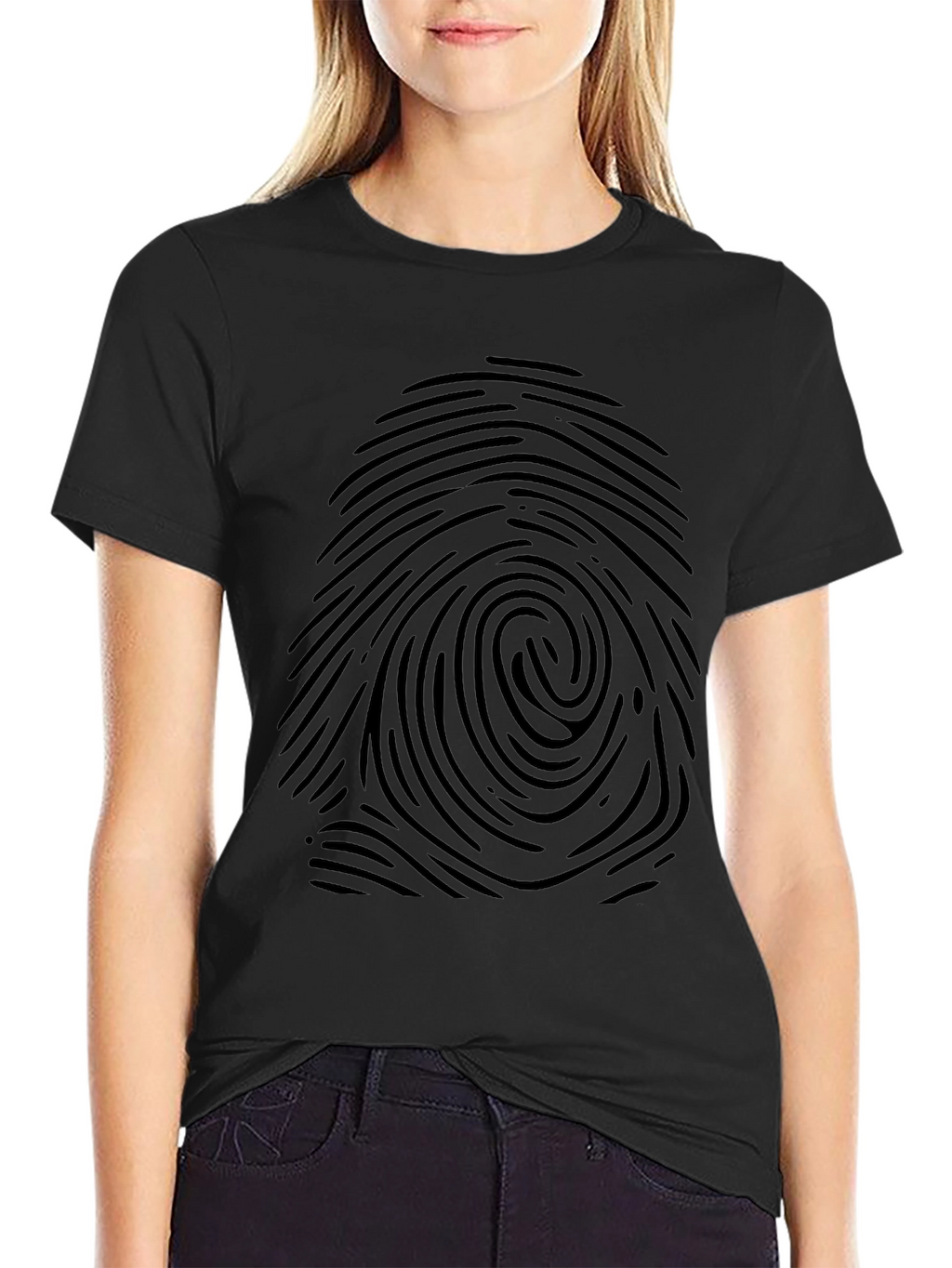 Fingerprint Graphic Tee - Modern Black T-Shirt