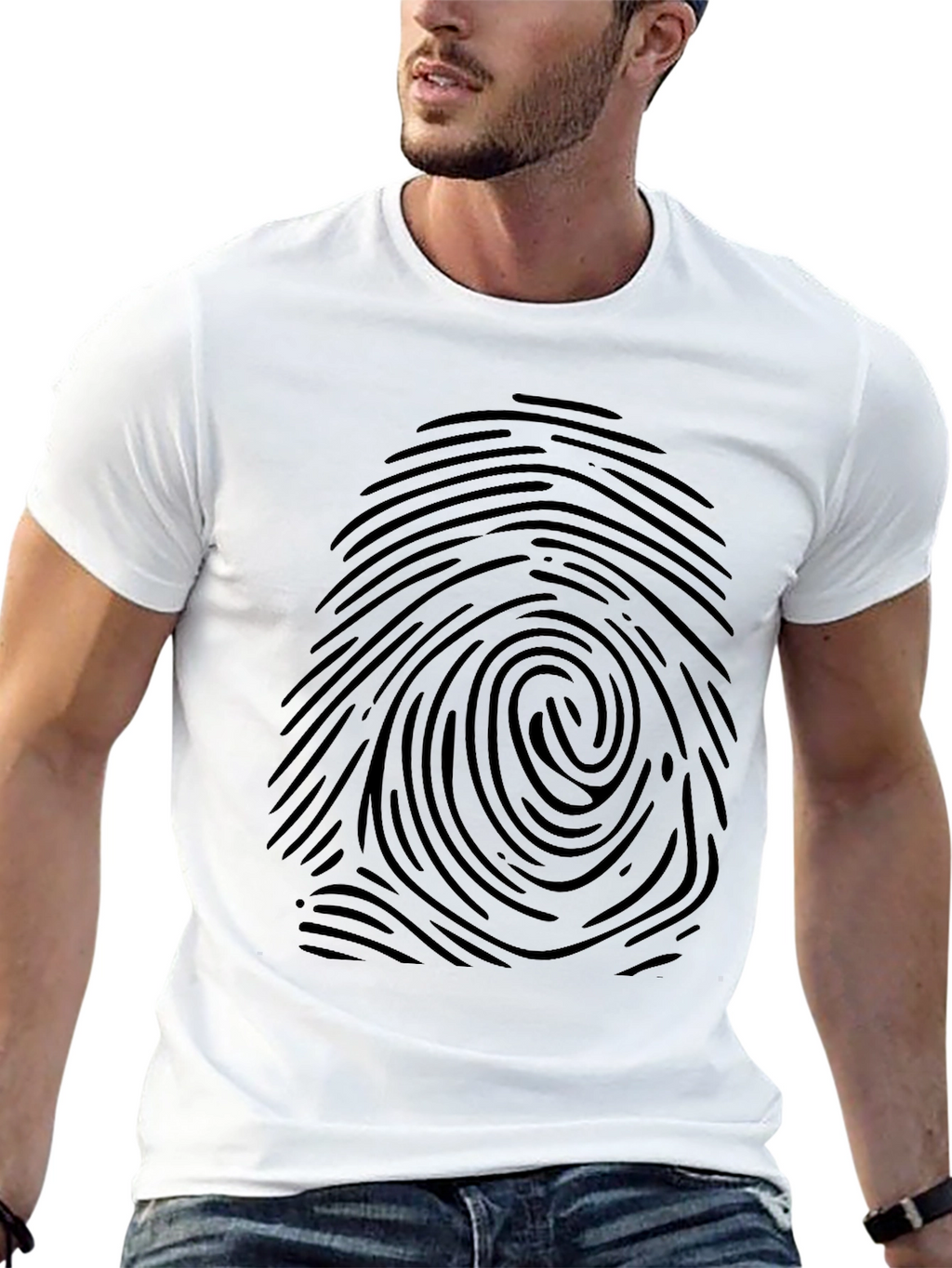 Fingerprint Graphic Tee - Modern Black T-Shirt