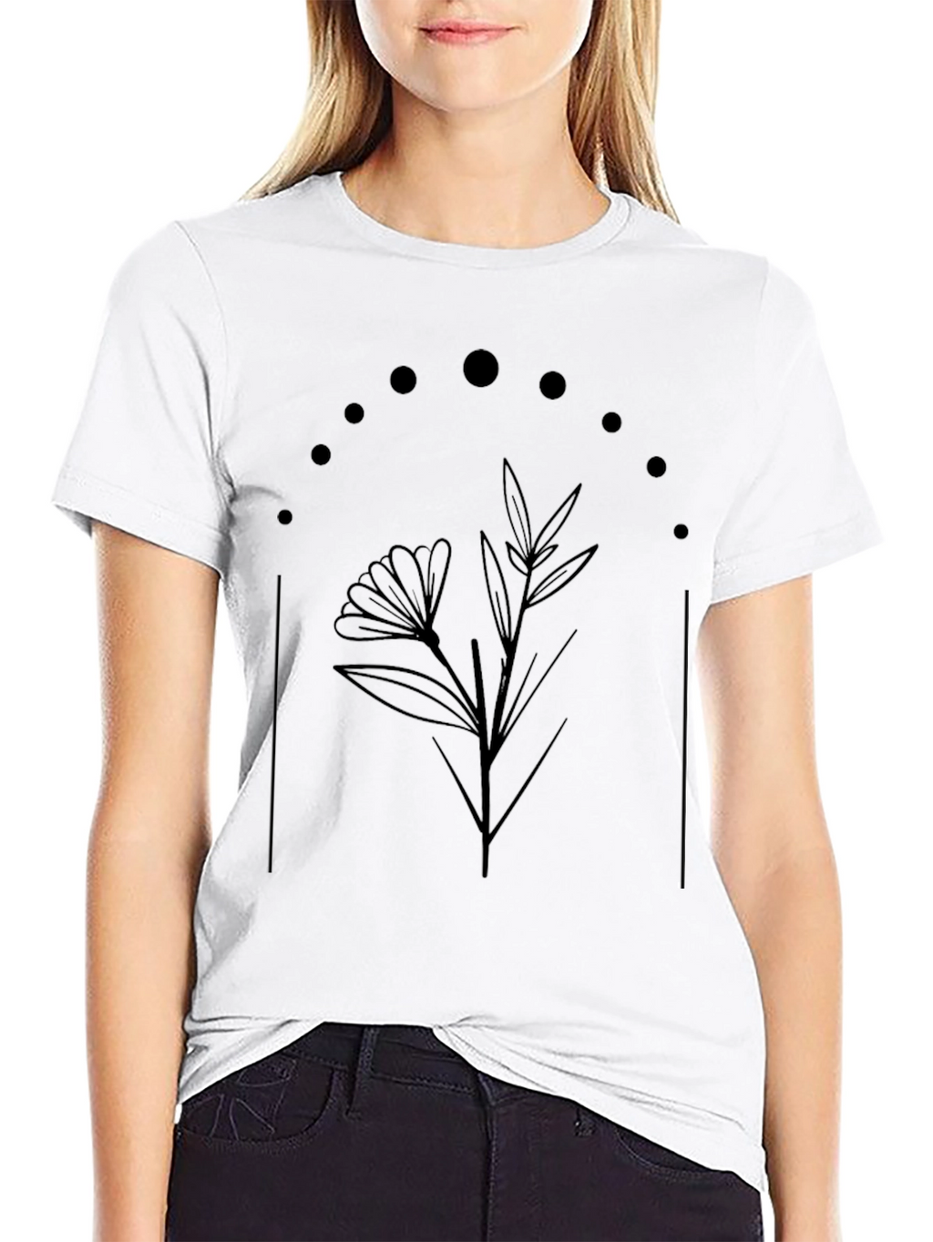 Botanical Moon Phase T-Shirt - Stylish Comfort
