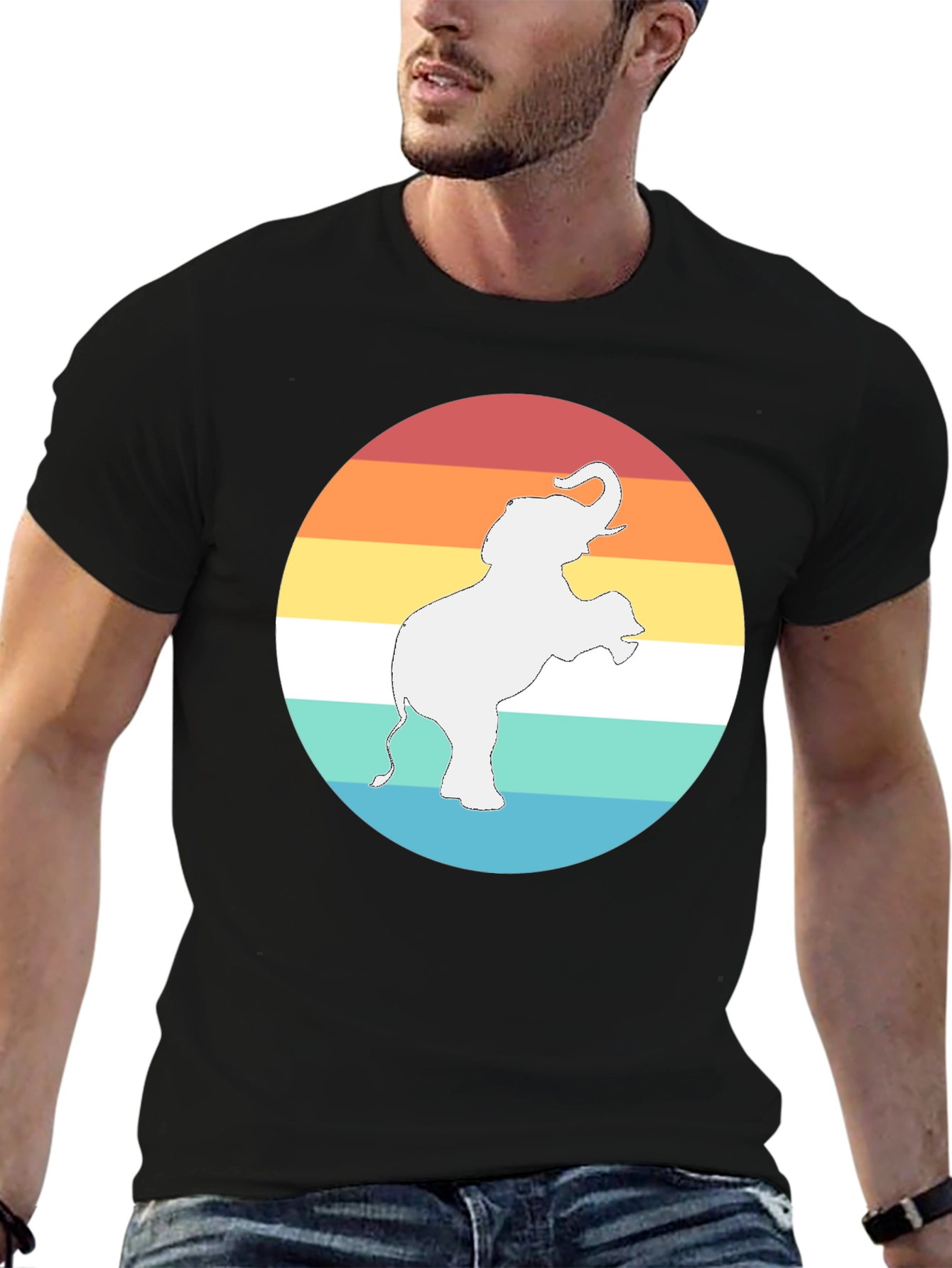 Elephant Sunset Graphic Tee