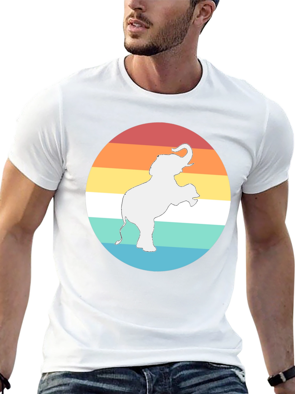 Elephant Sunset Graphic Tee