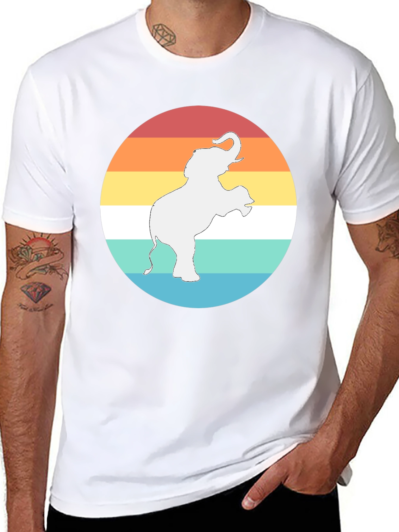 Elephant Sunset Graphic Tee