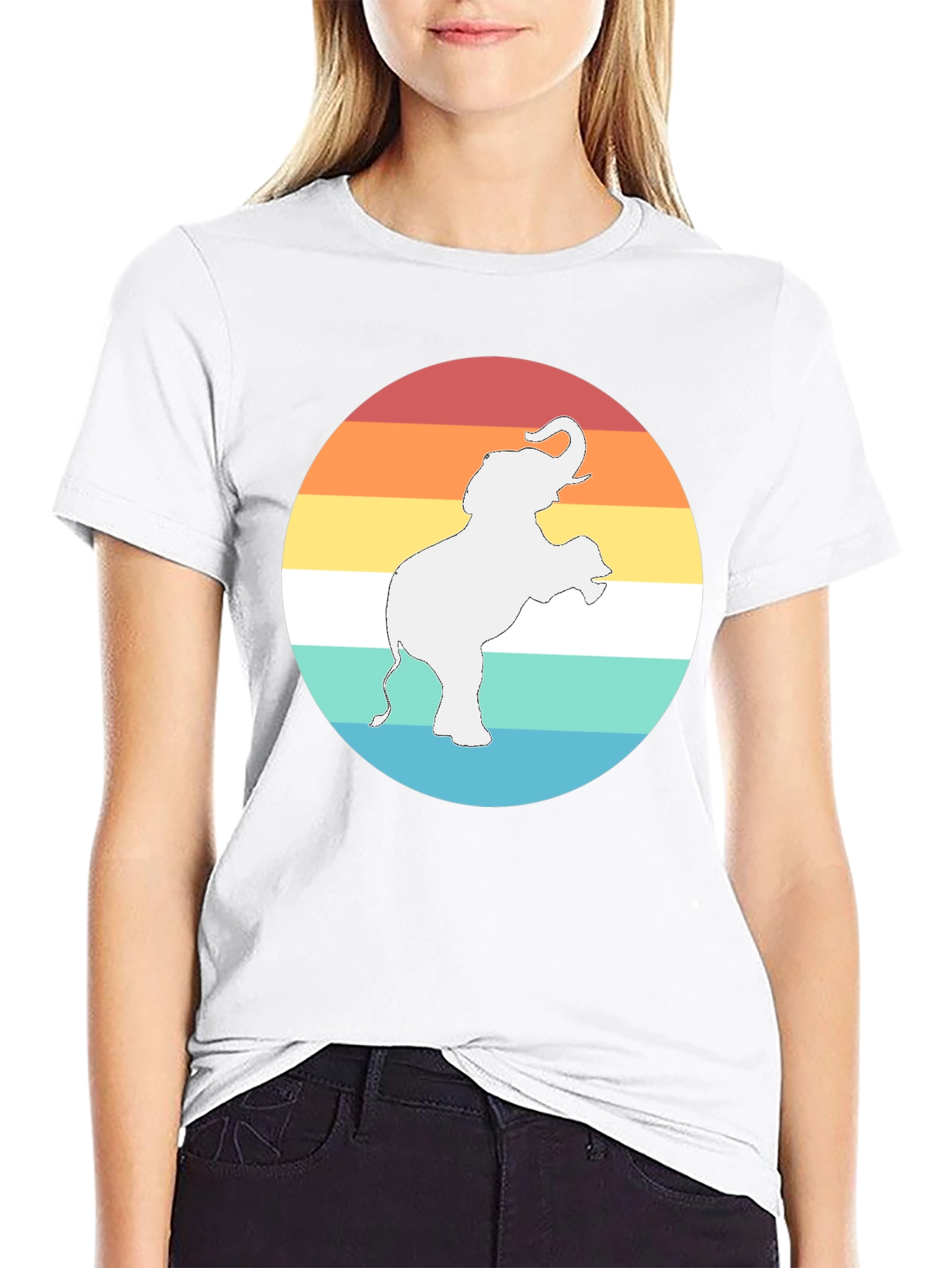 Elephant Sunset Graphic Tee