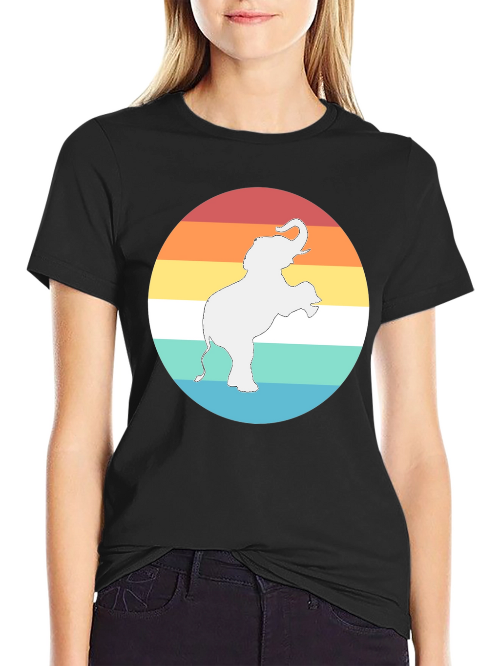 Elephant Sunset Graphic Tee