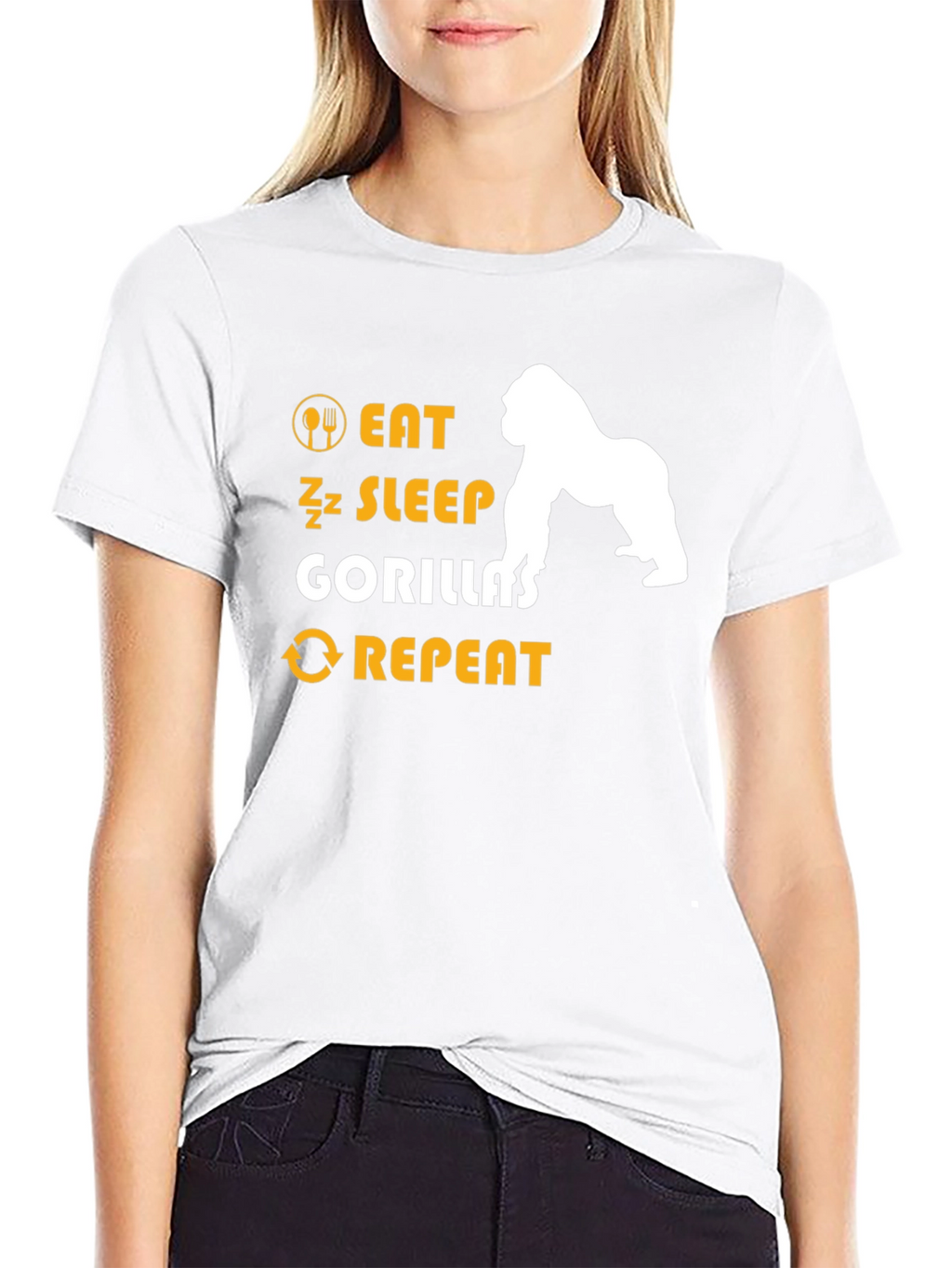 Eat Sleep Gorillas Repeat T-Shirt - Black
