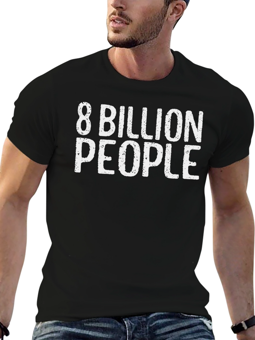 8 Billion People Graphic Tee - Black