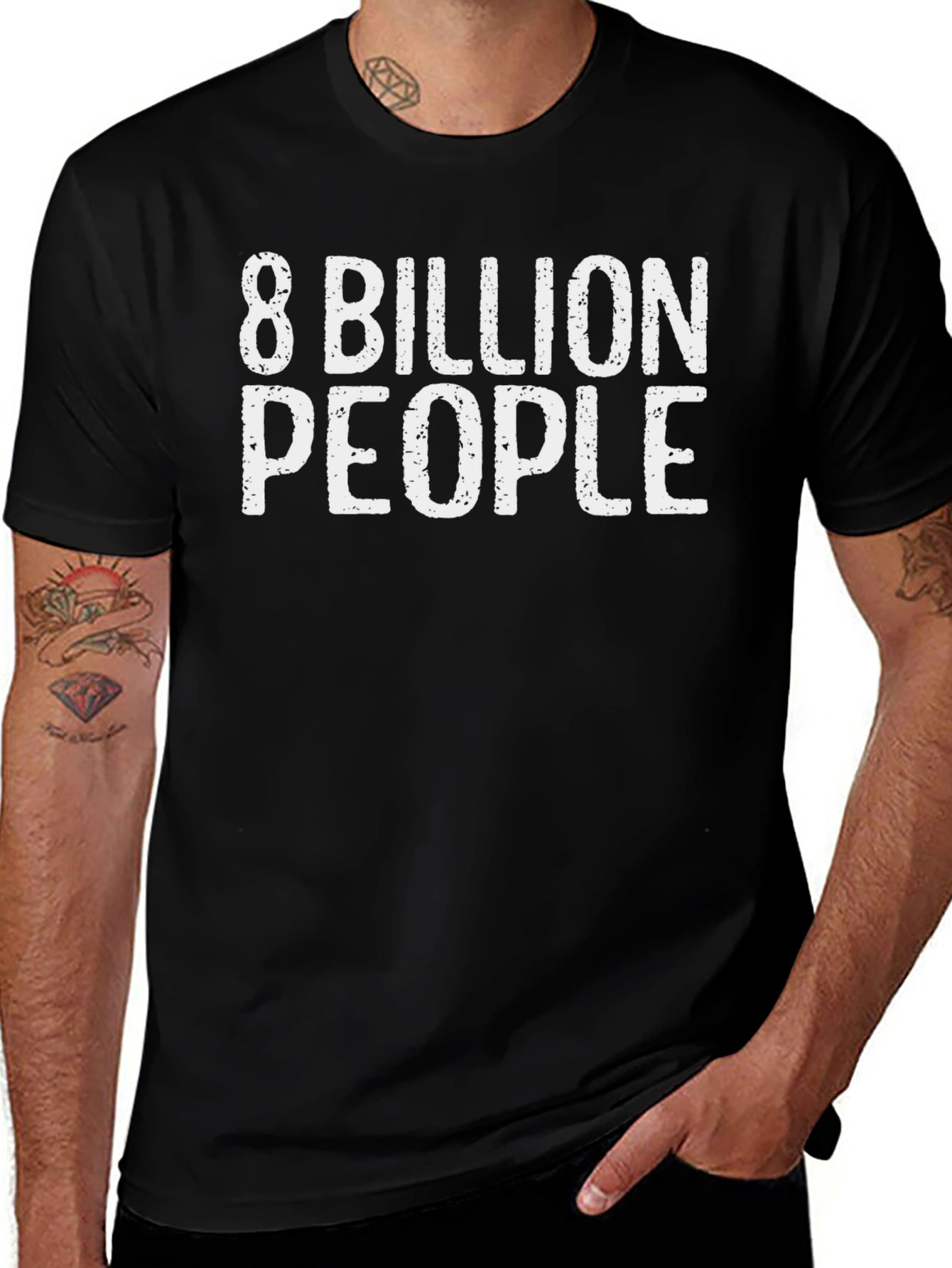8 Billion People Graphic Tee - Black