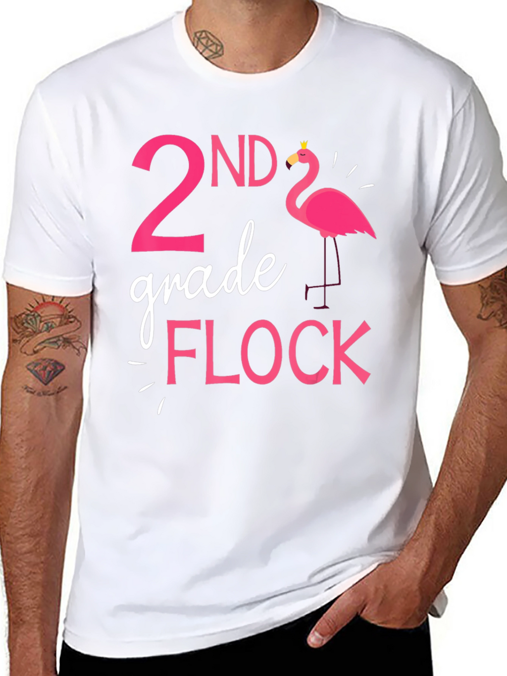 2nd Grade Flock Flamingo T-Shirt