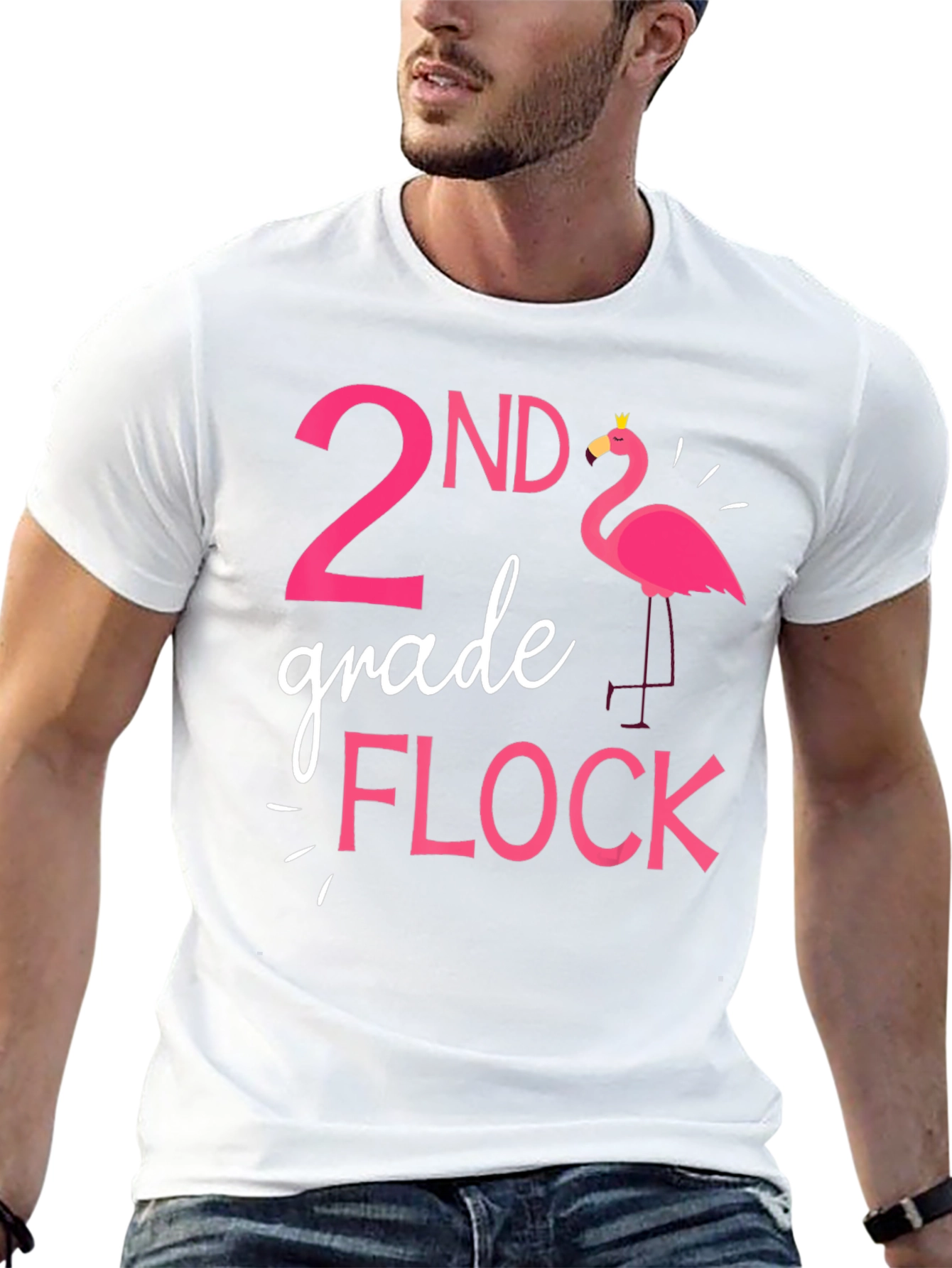 2nd Grade Flock Flamingo T-Shirt