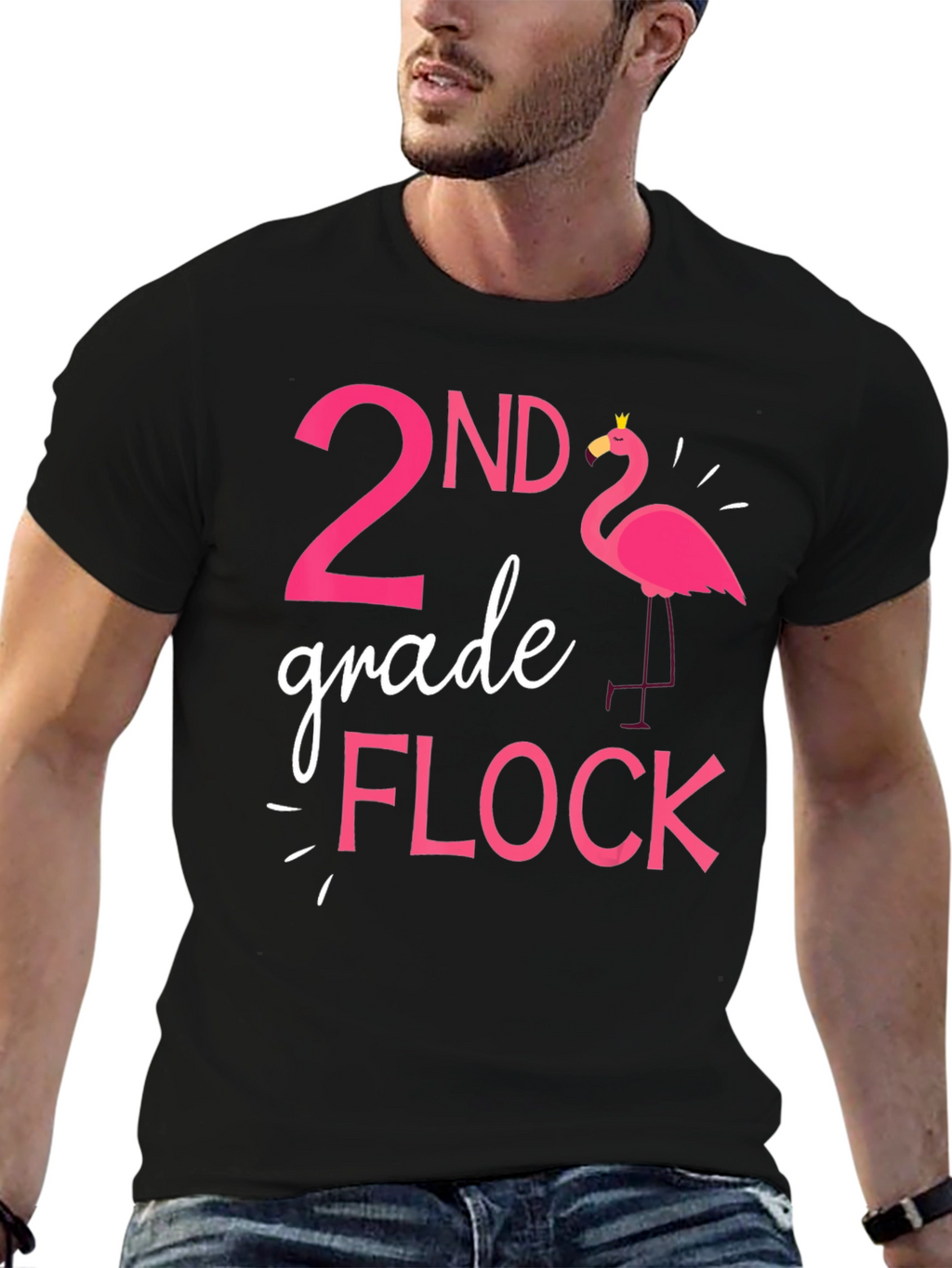 2nd Grade Flock Flamingo T-Shirt