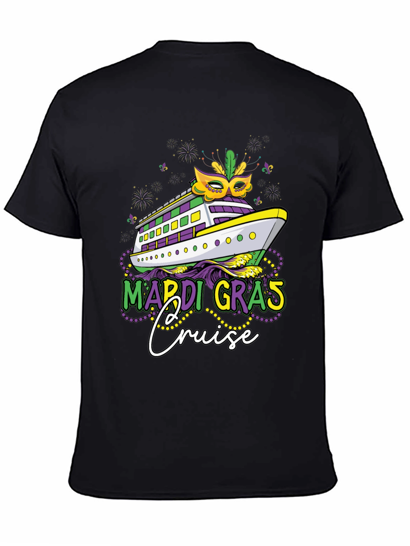 Mardi Gras Cruise T-Shirt - Mens Black Tee