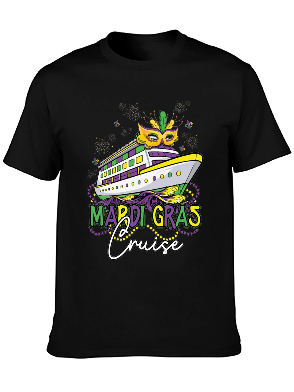 Mardi Gras Cruise T-Shirt - Mens Black Tee