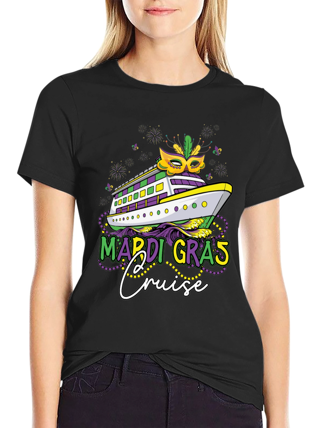 Mardi Gras Cruise T-Shirt - Mens Black Tee