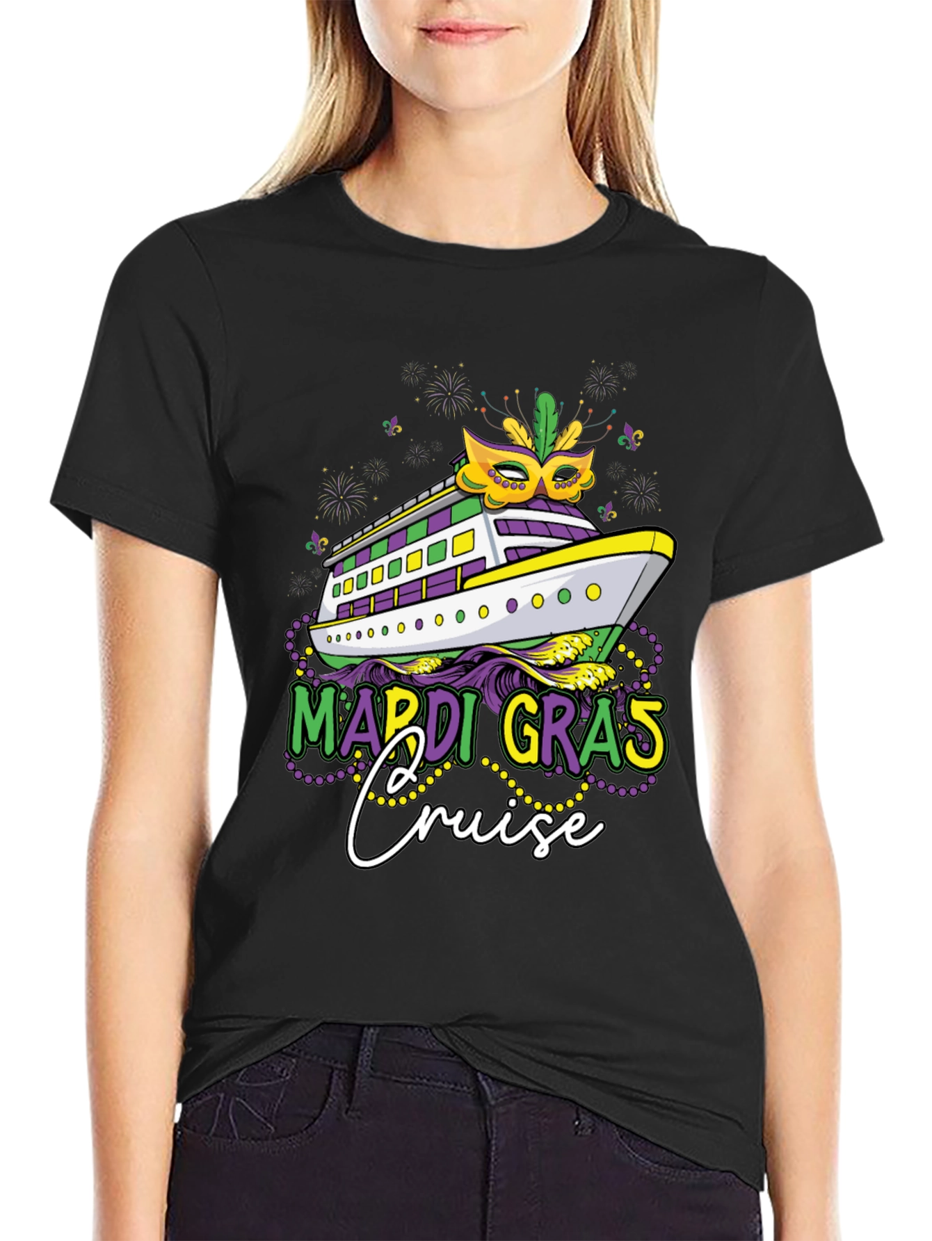 Mardi Gras Cruise T-Shirt - Mens Black Tee