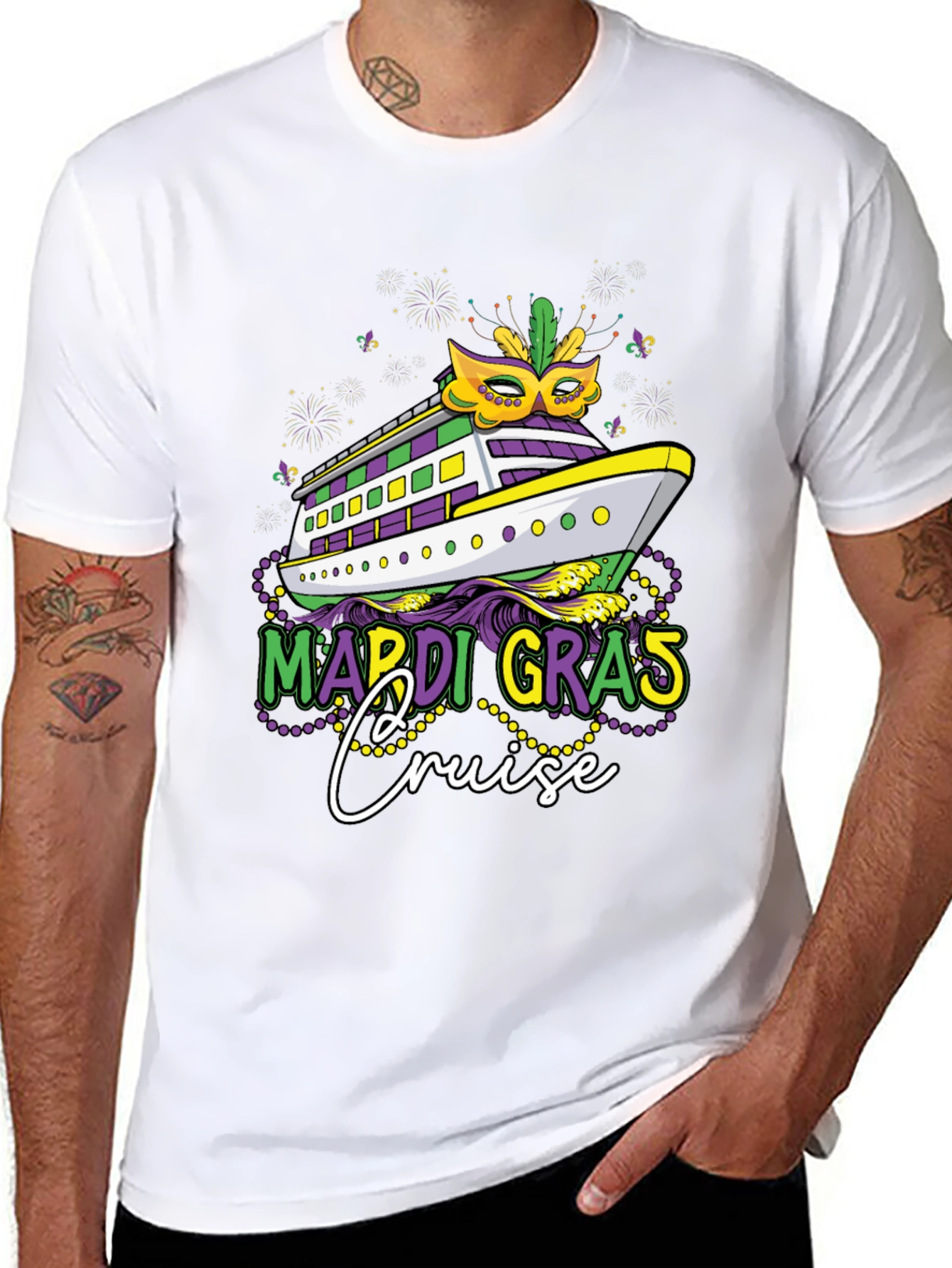 Mardi Gras Cruise T-Shirt - Mens Black Tee