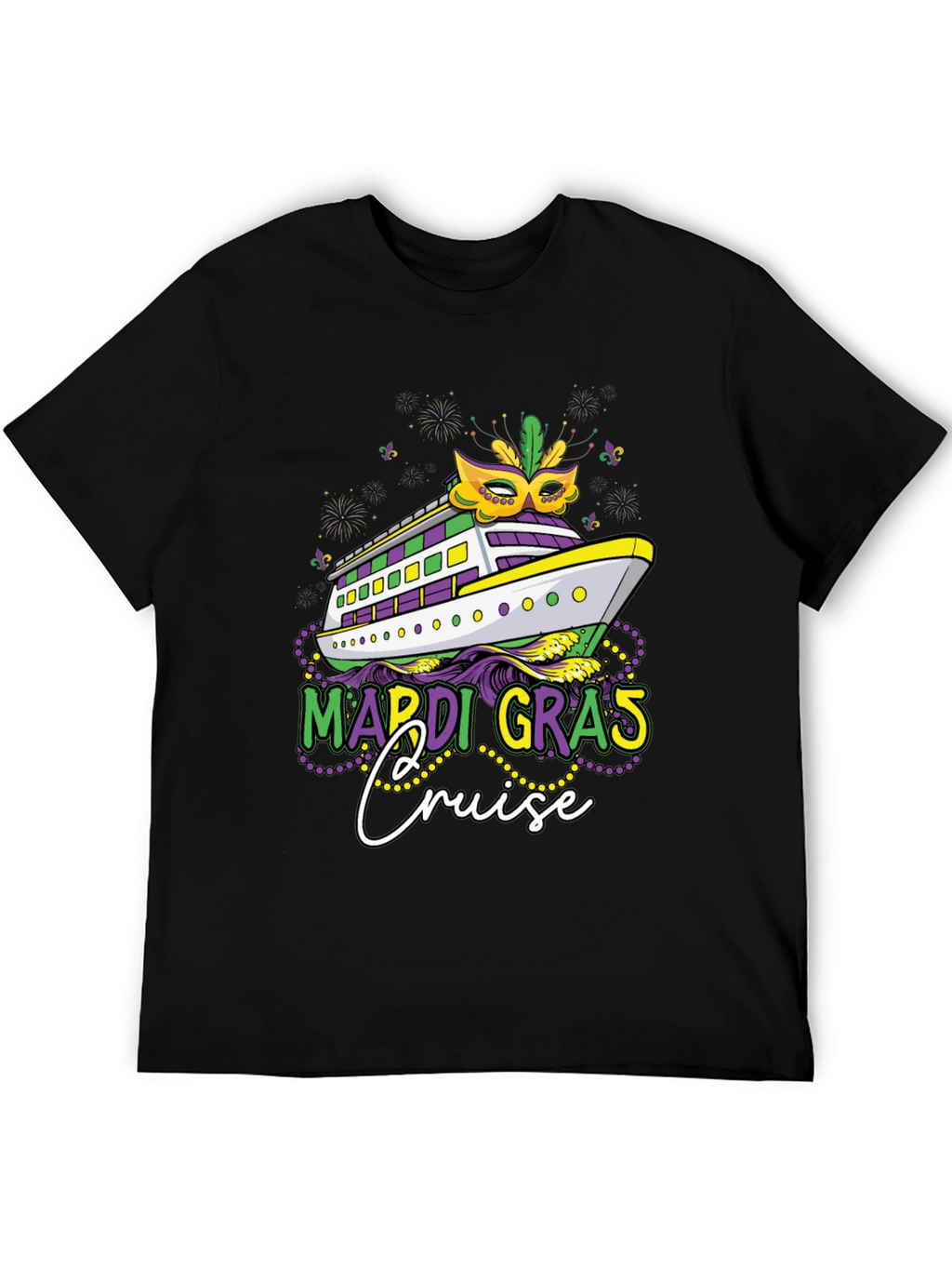 Mardi Gras Cruise T-Shirt - Mens Black Tee