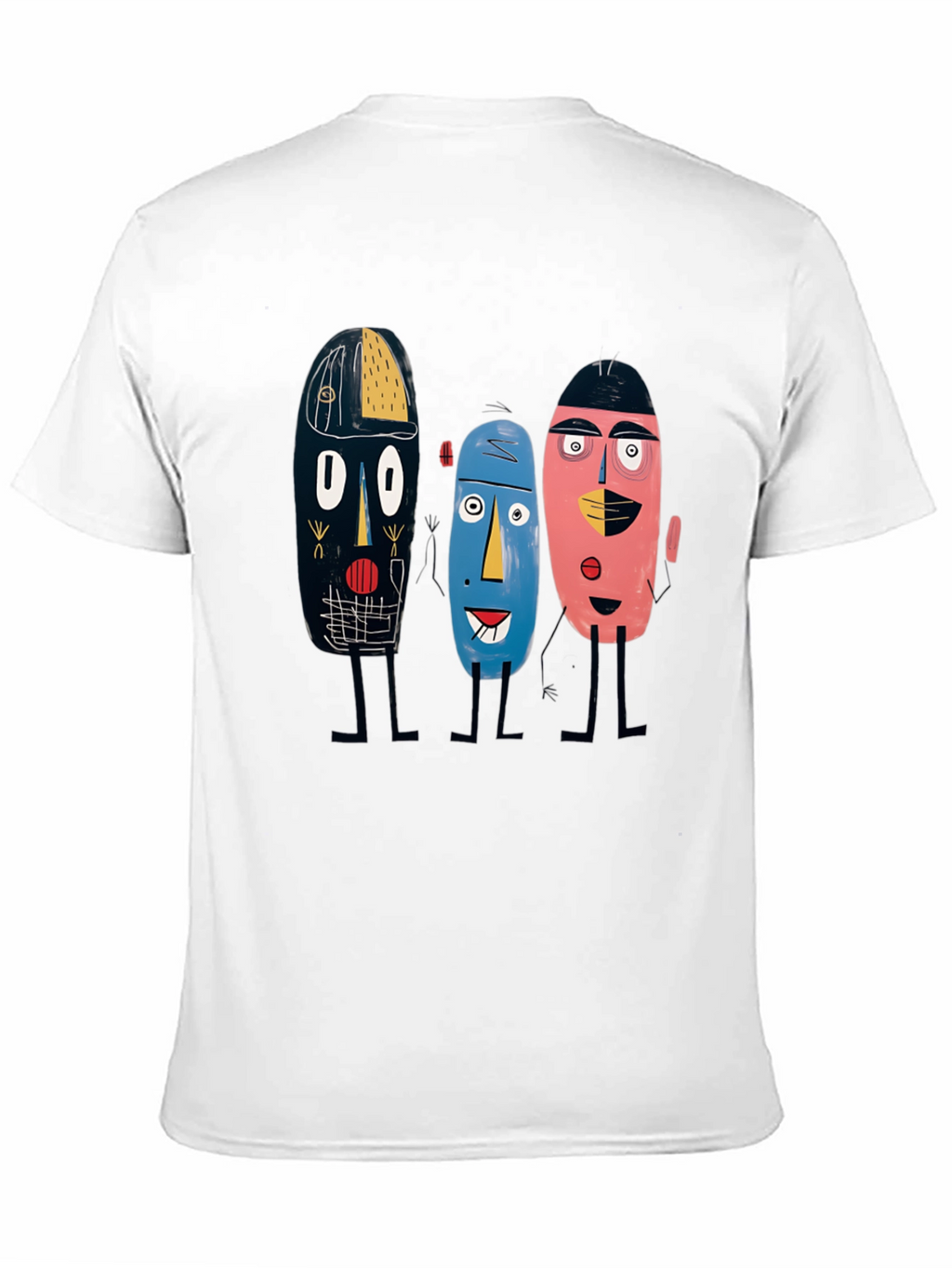 Abstract Faces Graphic Tee - Unique Design Soft Cotton
