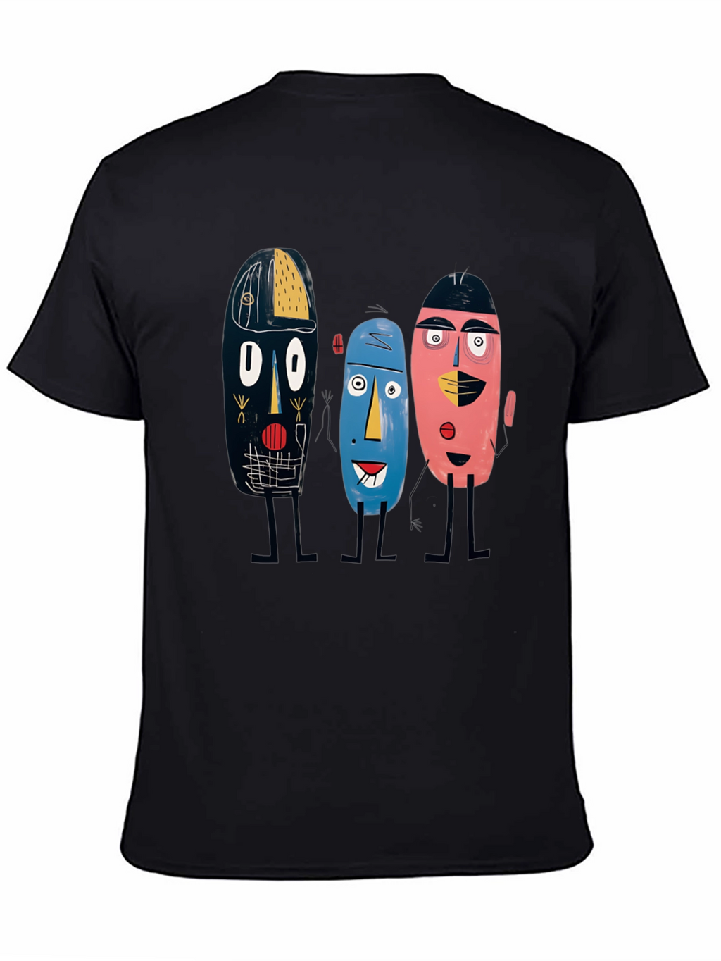 Abstract Faces Graphic Tee - Unique Design Soft Cotton