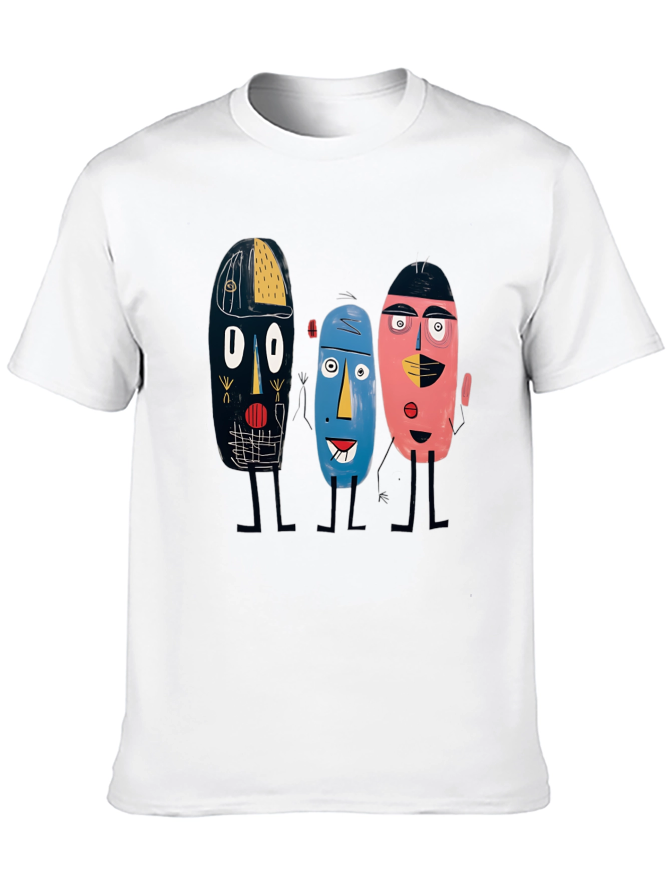 Abstract Faces Graphic Tee - Unique Design Soft Cotton