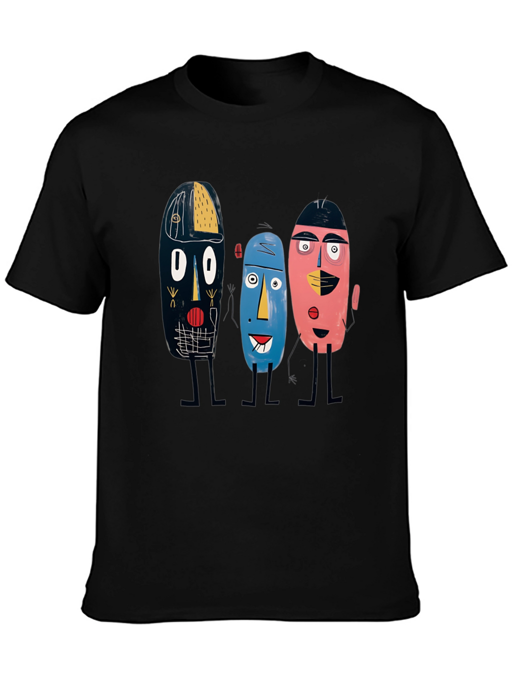 Abstract Faces Graphic Tee - Unique Design Soft Cotton