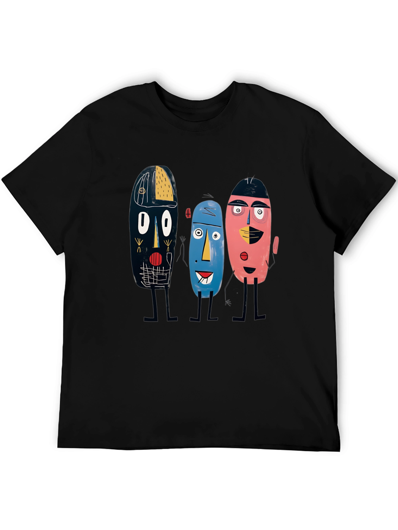 Abstract Faces Graphic Tee - Unique Design Soft Cotton