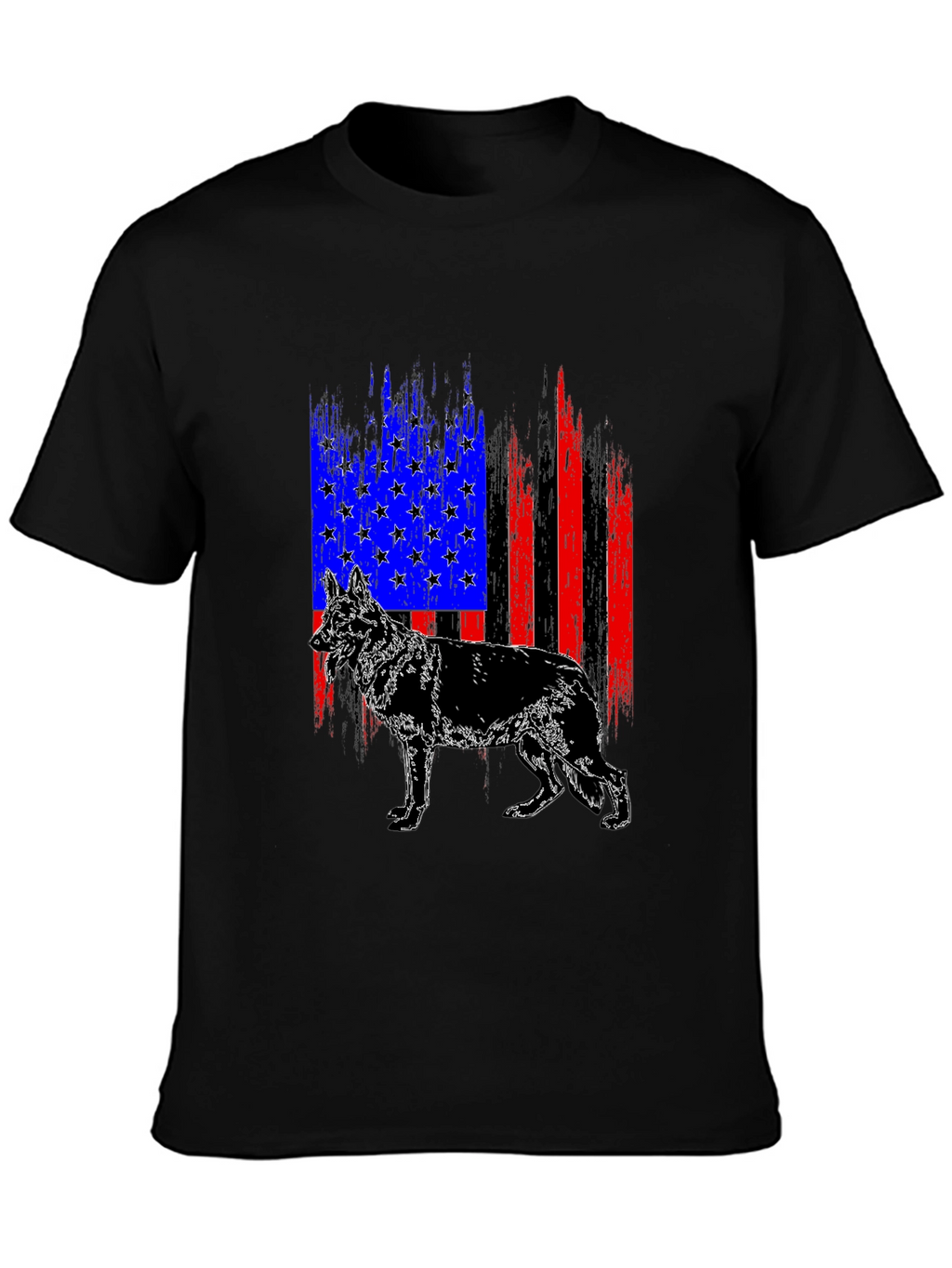 Patriotic German Shepherd American Flag T-Shirt