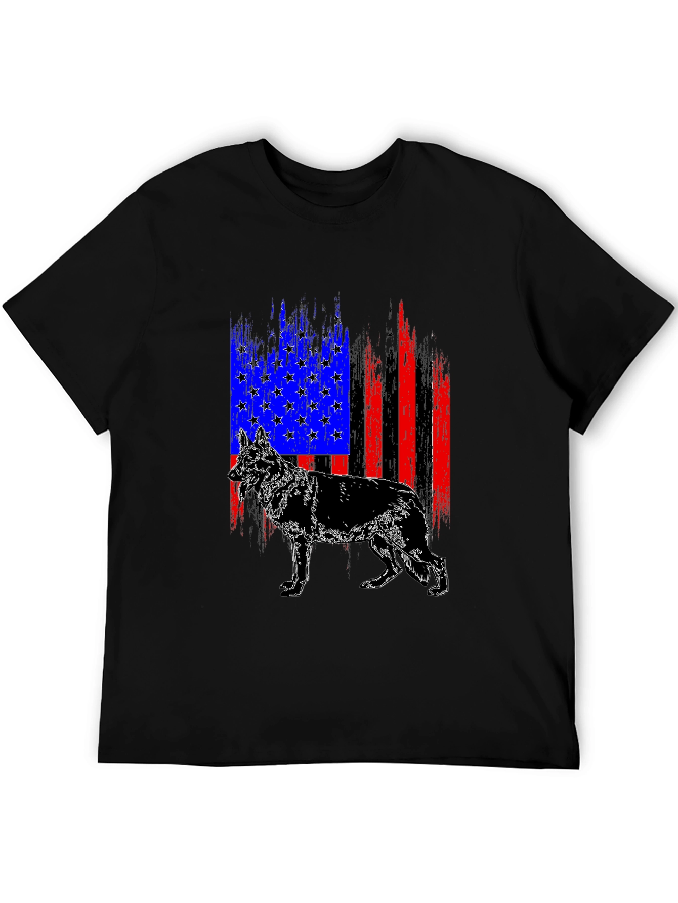 Patriotic German Shepherd American Flag T-Shirt