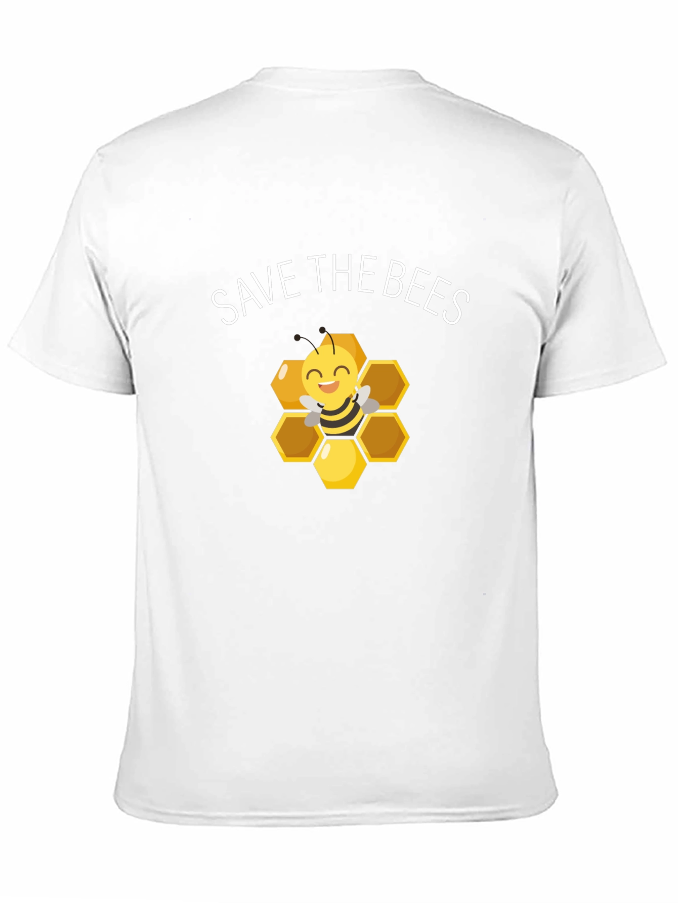 Save the Bees Graphic Tee - Honeycomb Design