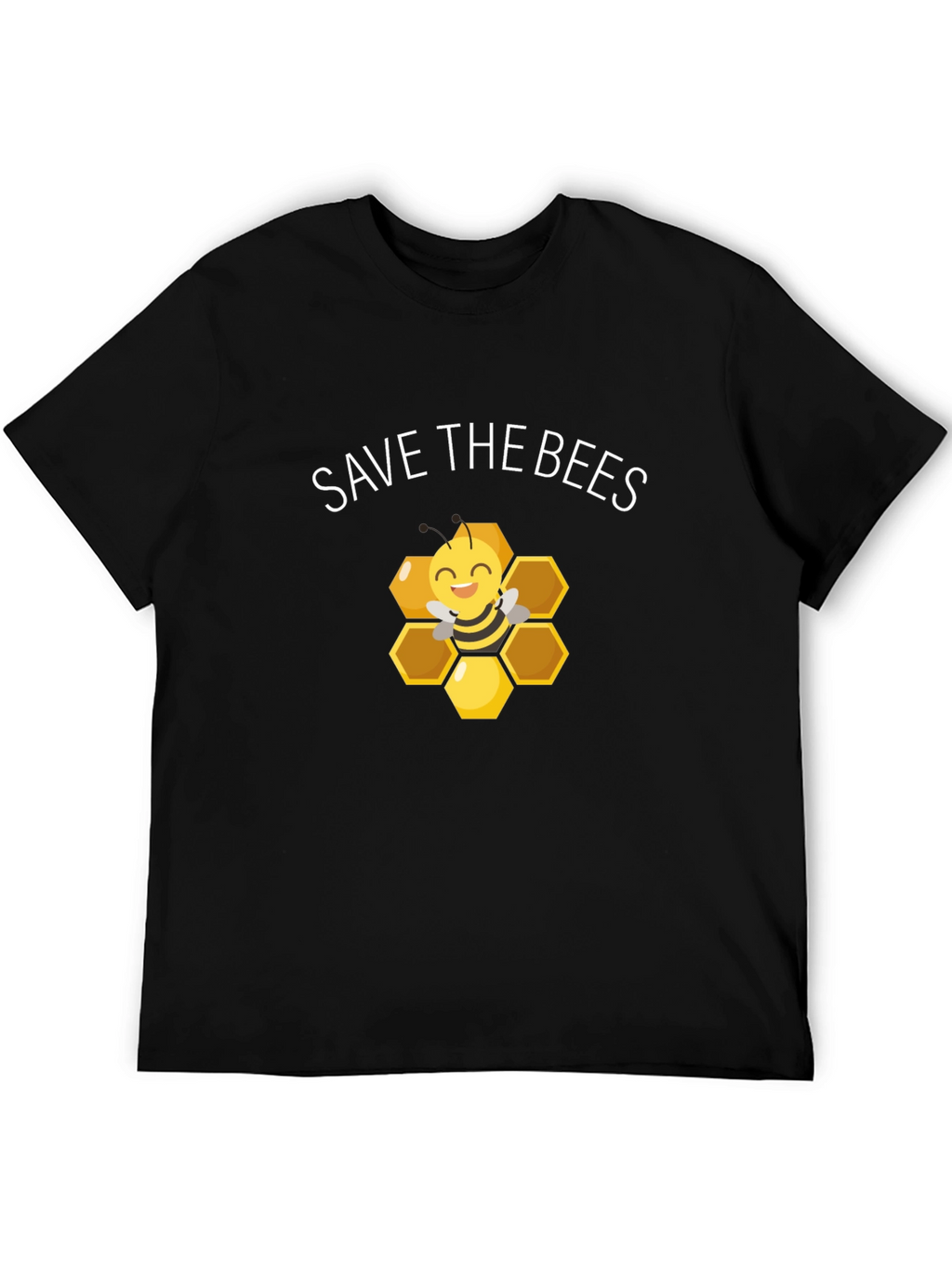 Save the Bees Graphic Tee - Honeycomb Design