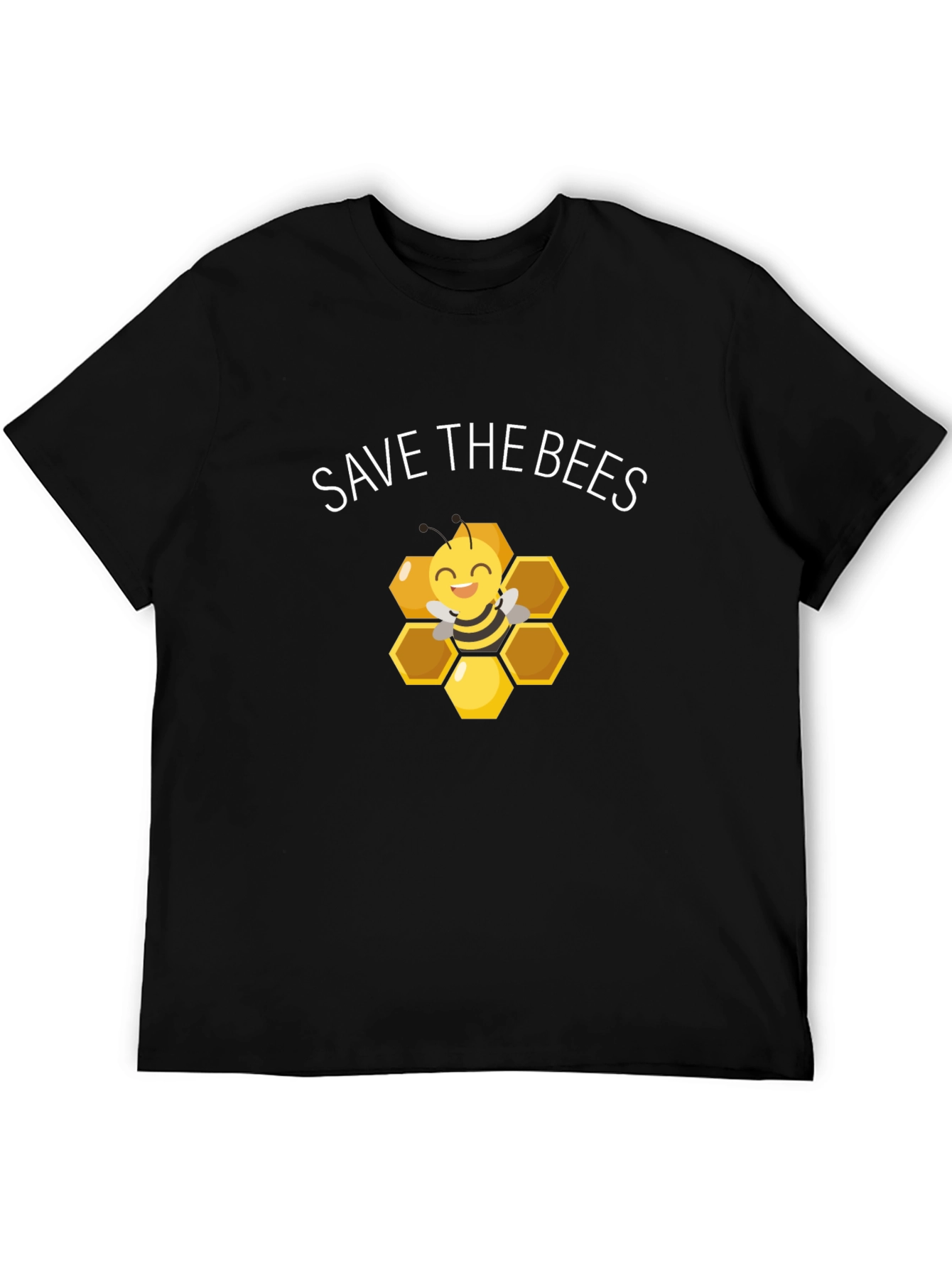 Save the Bees Graphic Tee - Honeycomb Design