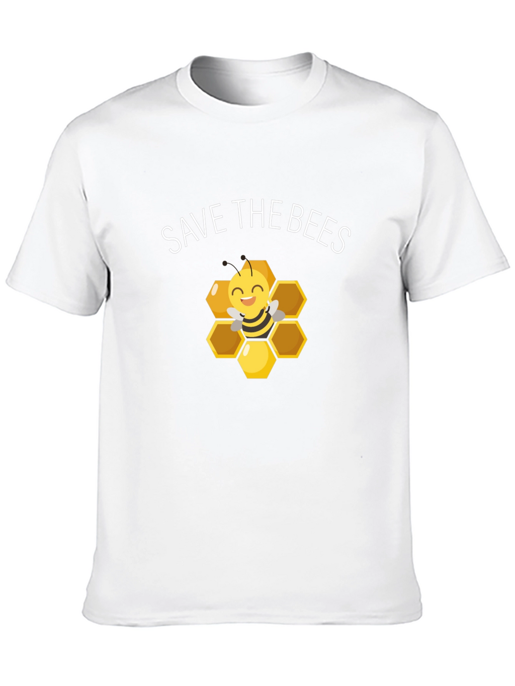 Save the Bees Graphic Tee - Honeycomb Design