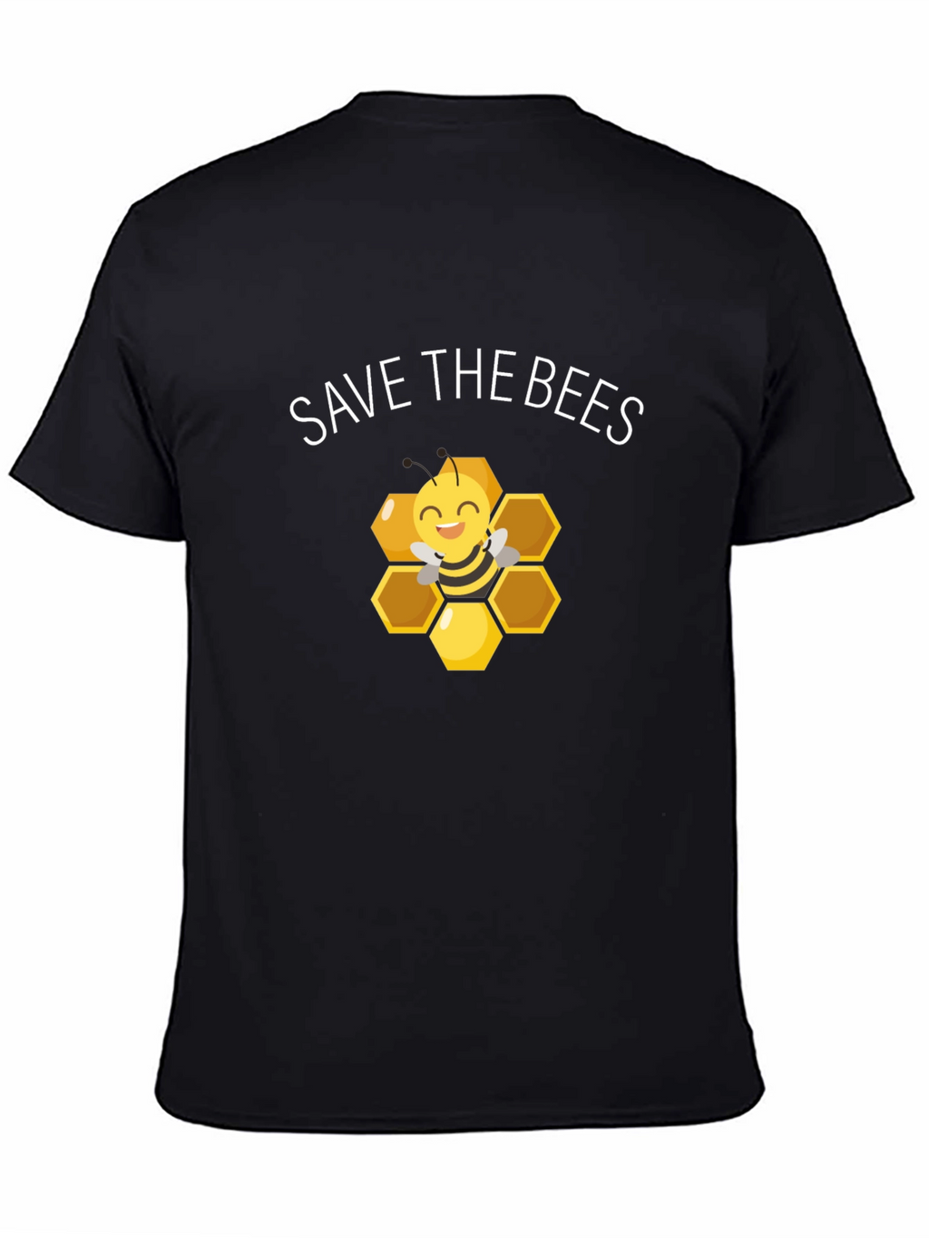 Save the Bees Graphic Tee - Honeycomb Design