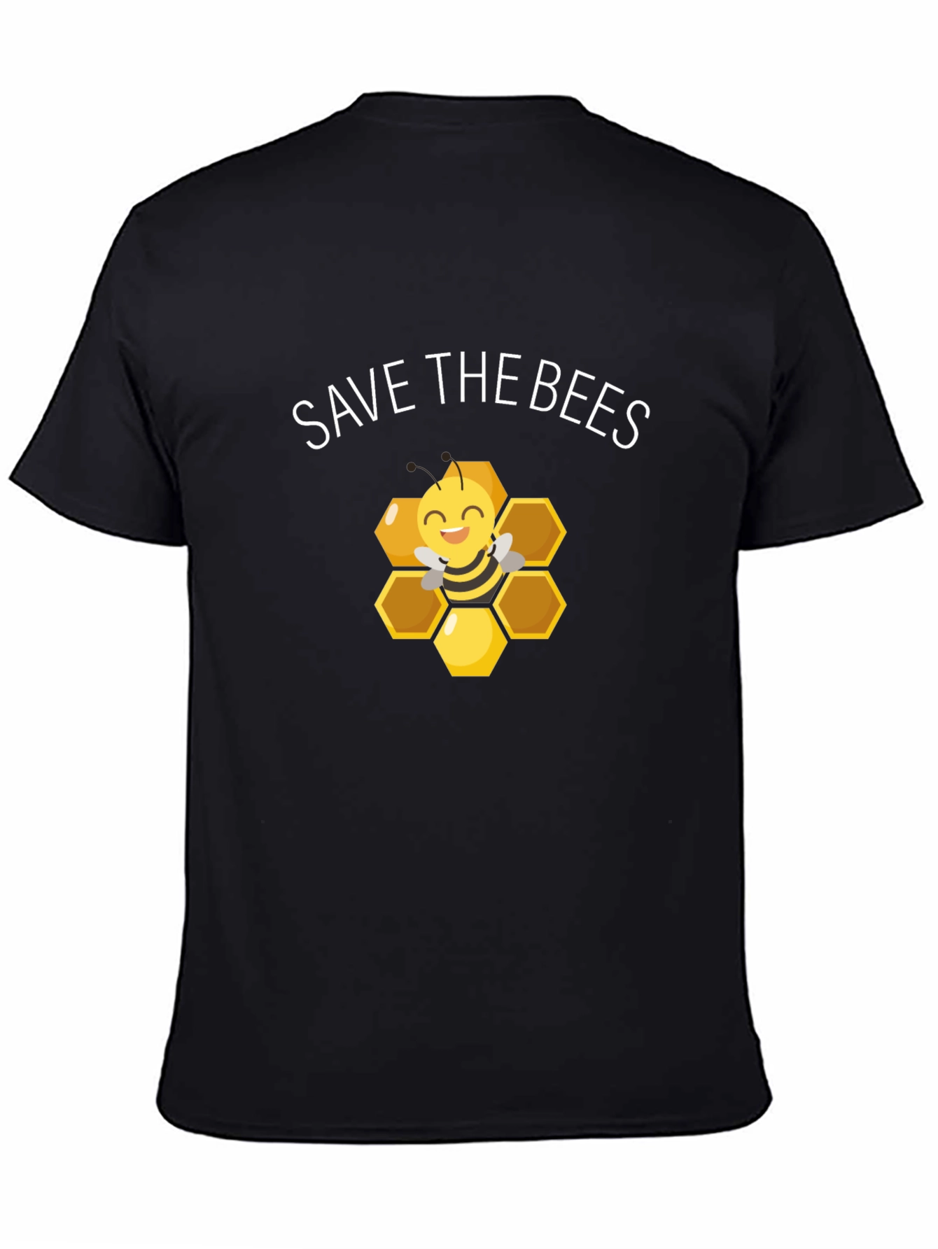 Save the Bees Graphic Tee - Honeycomb Design