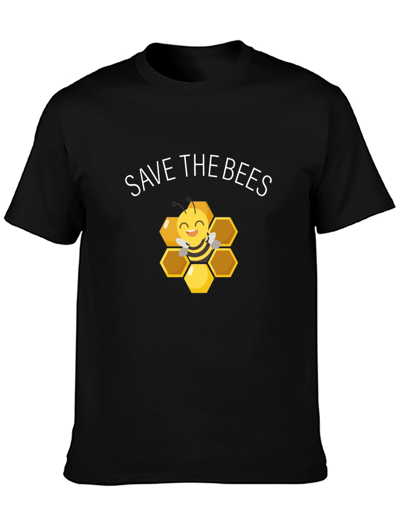 Save the Bees Graphic Tee - Honeycomb Design