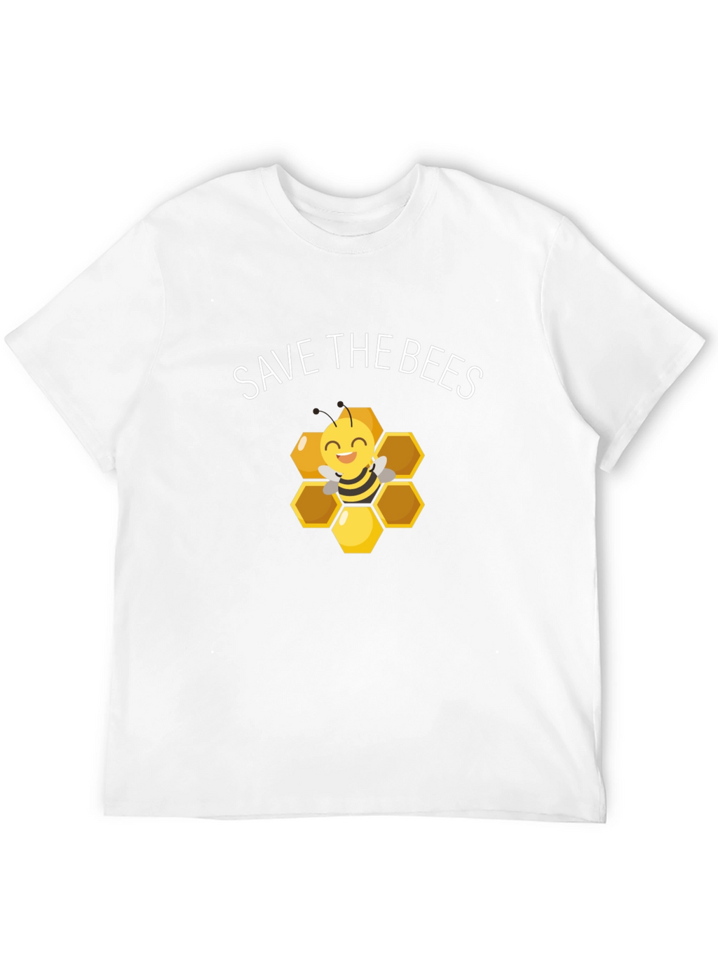 Save the Bees Graphic Tee - Honeycomb Design